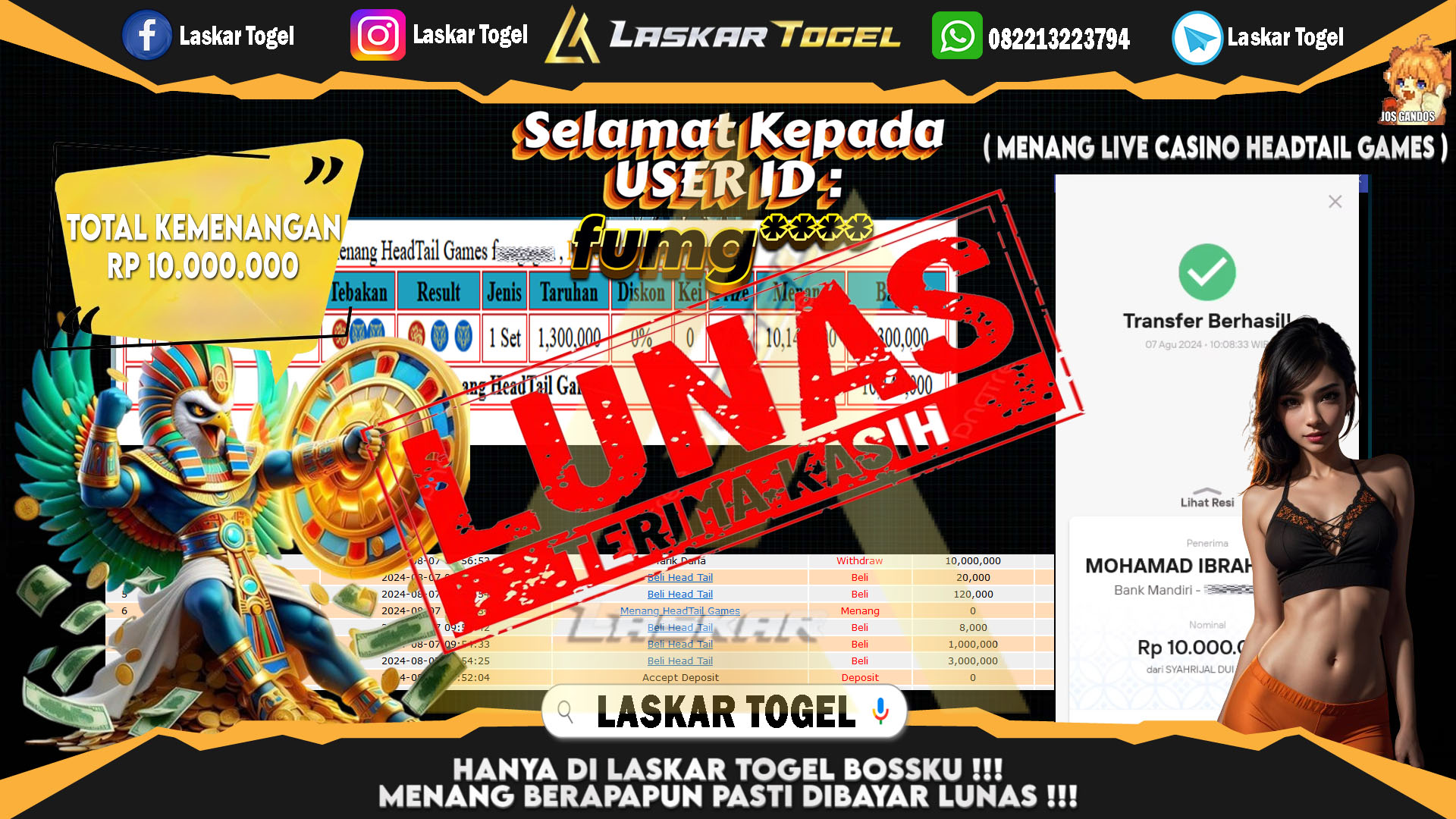 LASKARTOGEL-JACKPOT-LIVE-CASINO-HEADTAIL-GAMES-Rp.5.000.000