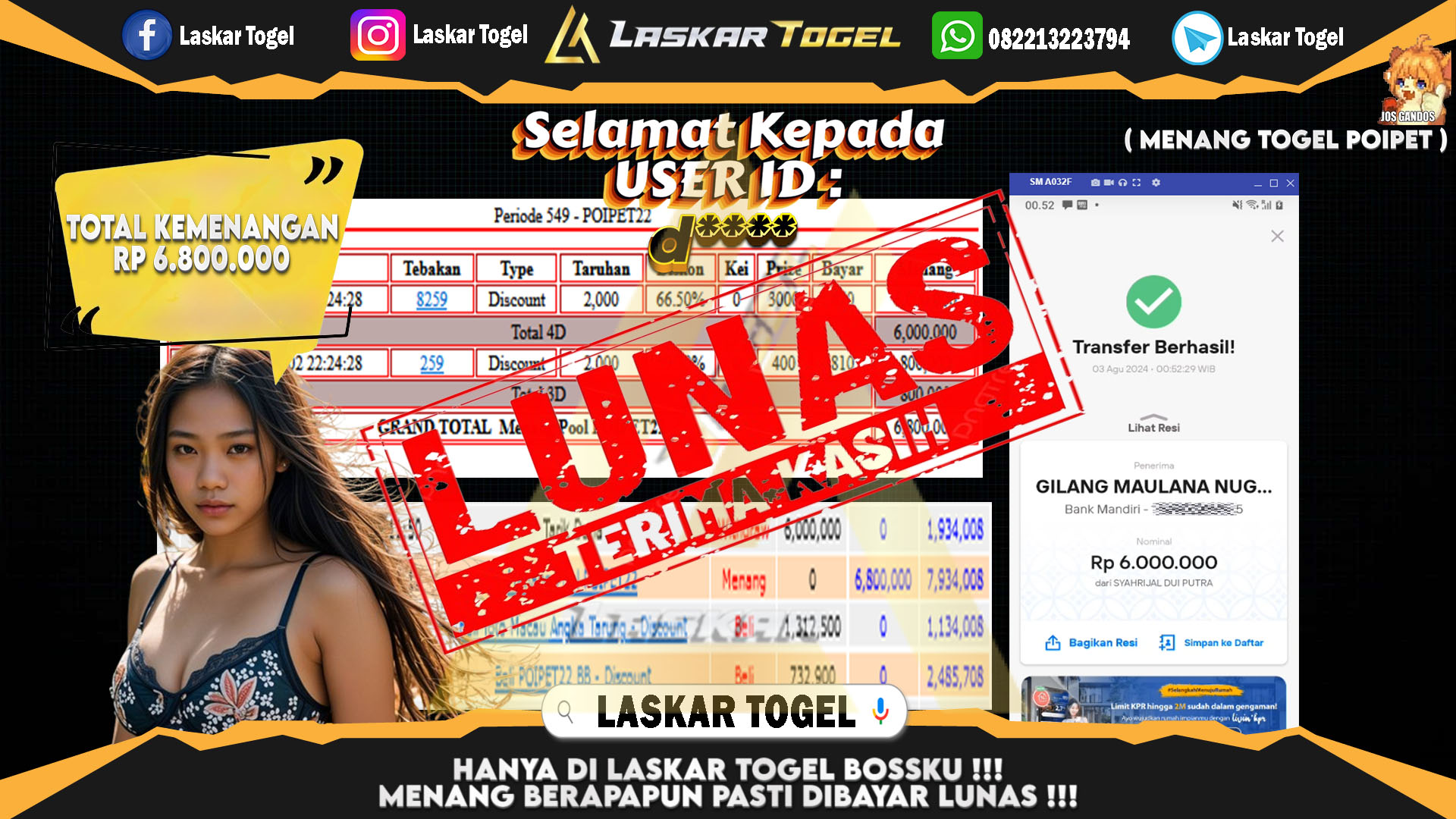 LASKARTOGEL-JACKPOT-TOGEL-POIPET-Rp.6.800.000