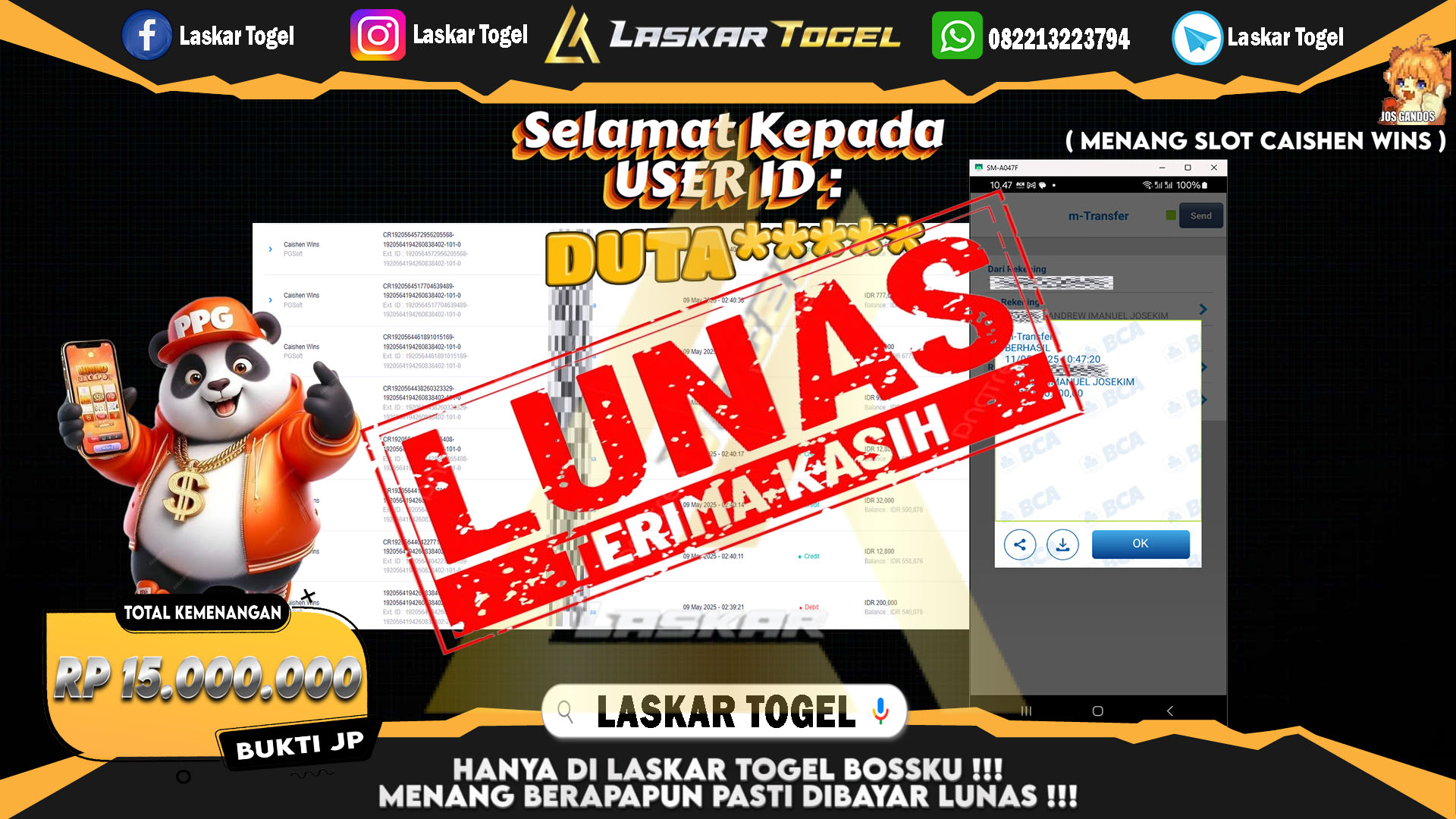 LASKARTOGEL-JACKPOT-SLOT-CAISHEN-WINS-Rp.15.000.000