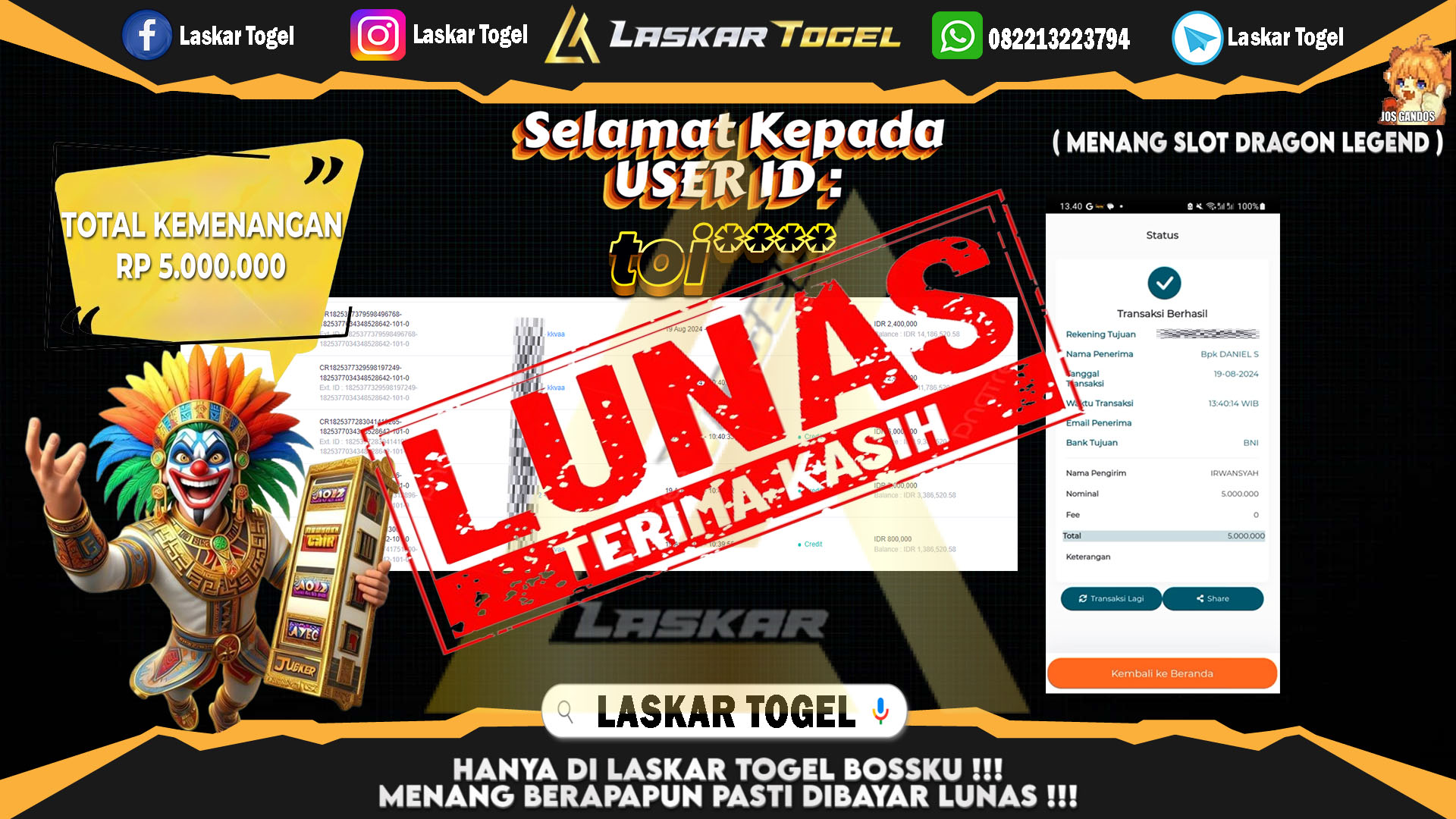 LASKARTOGEL-JACKPOT-SLOT-DRAGON-LEGEND-Rp.5.000.000
