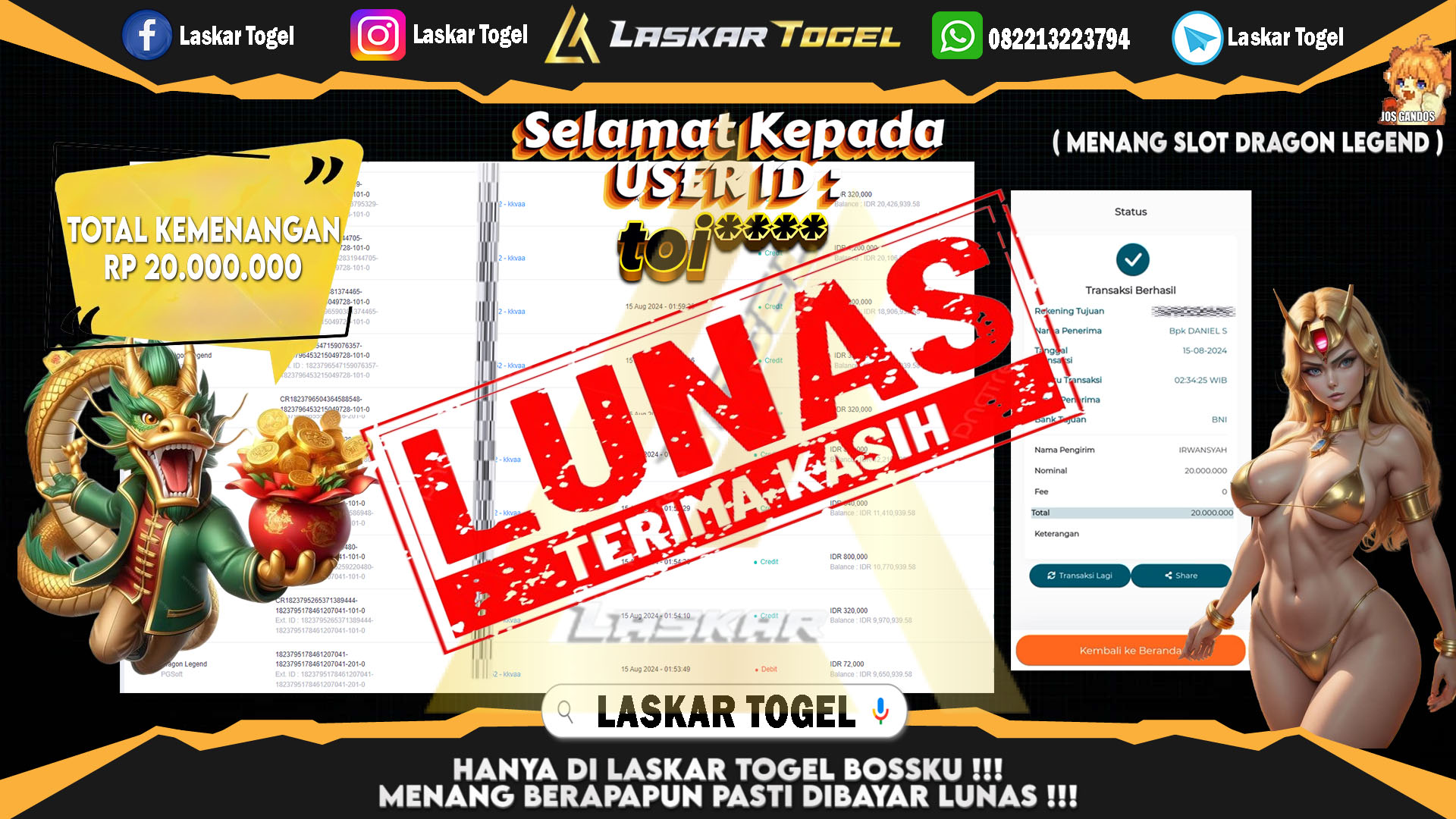 LASKARTOGEL-JACKPOT-SLOT-DRAGON-LEGEND-Rp.20.000.000