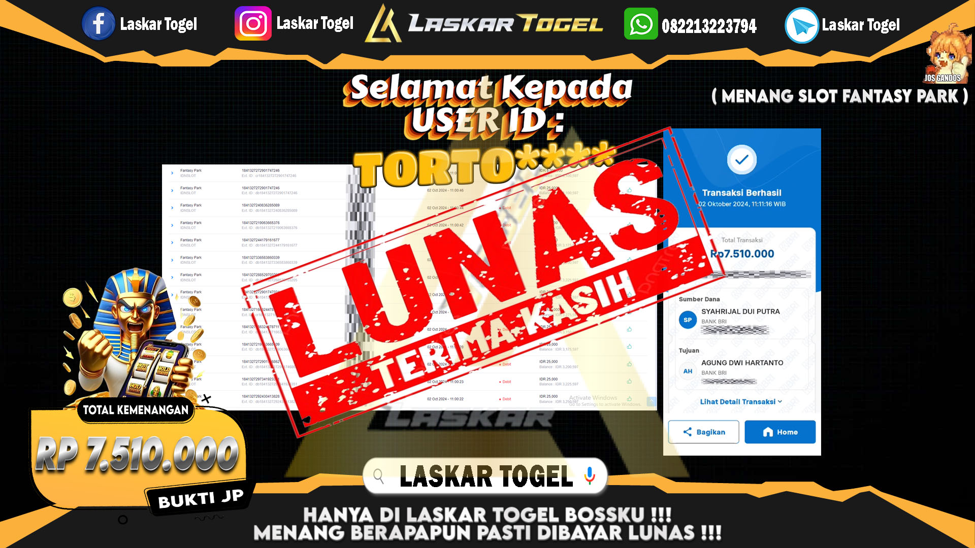 LASKARTOGEL-JACKPOT-SLOT-FANTASY-PARK-Rp.7.510.000
