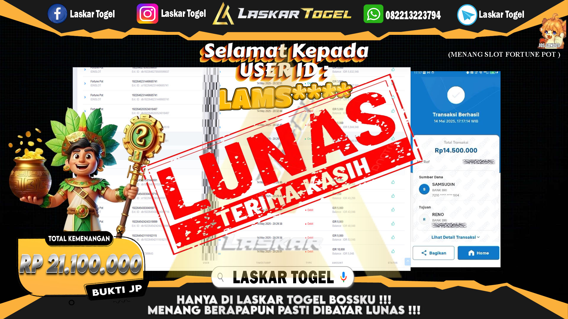 LASKARTOGEL-JACKPOT-SLOT-FORTUNE-POT-Rp.21.100.000