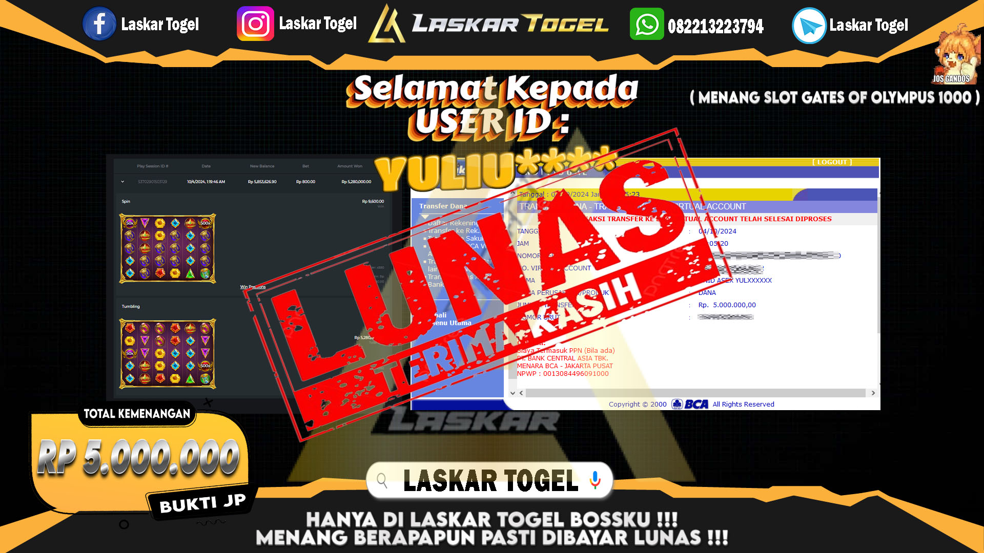 LASKARTOGEL-JACKPOT-SLOT-GATES-OF-OLYMPUS-1000-Rp.5.000.000