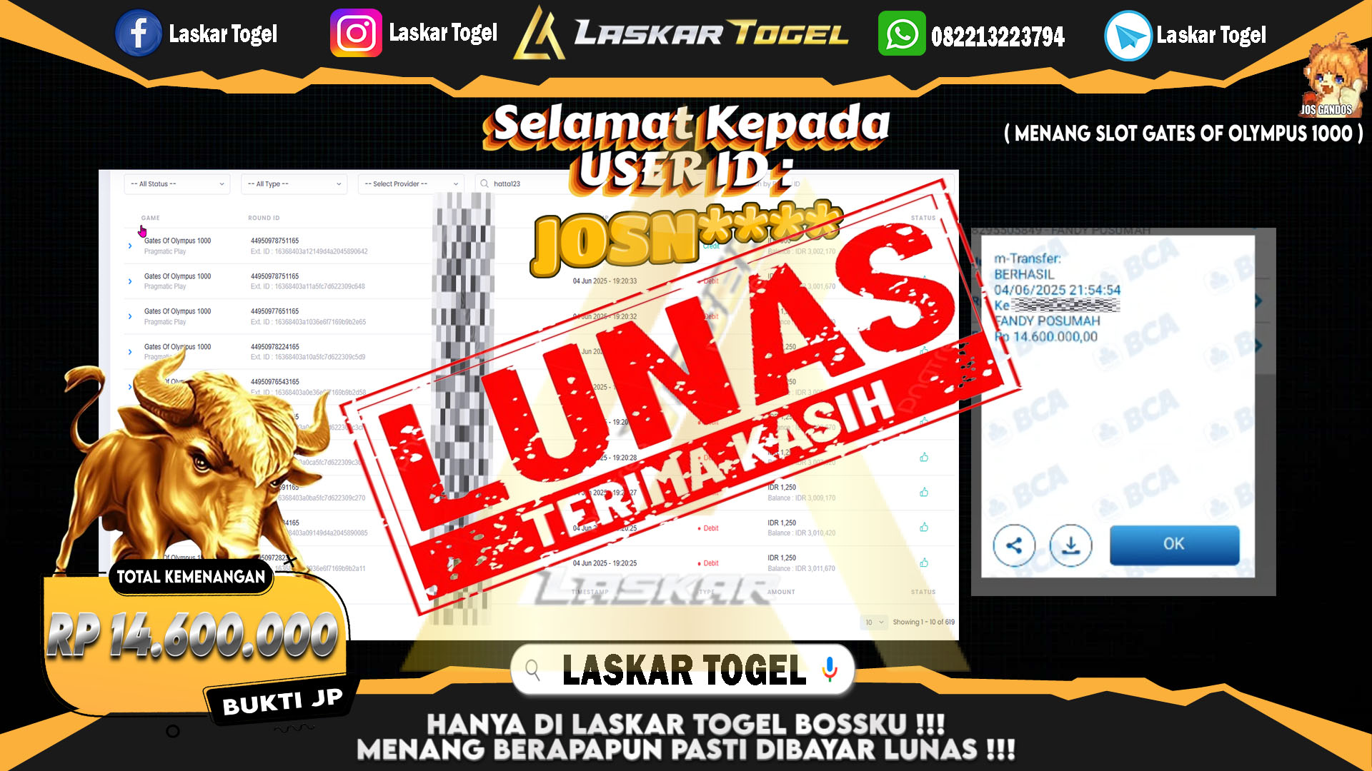 LASKARTOGEL-JACKPOT-SLOT-GATES-OF-OLYMPUS-1000-Rp.14.600.000