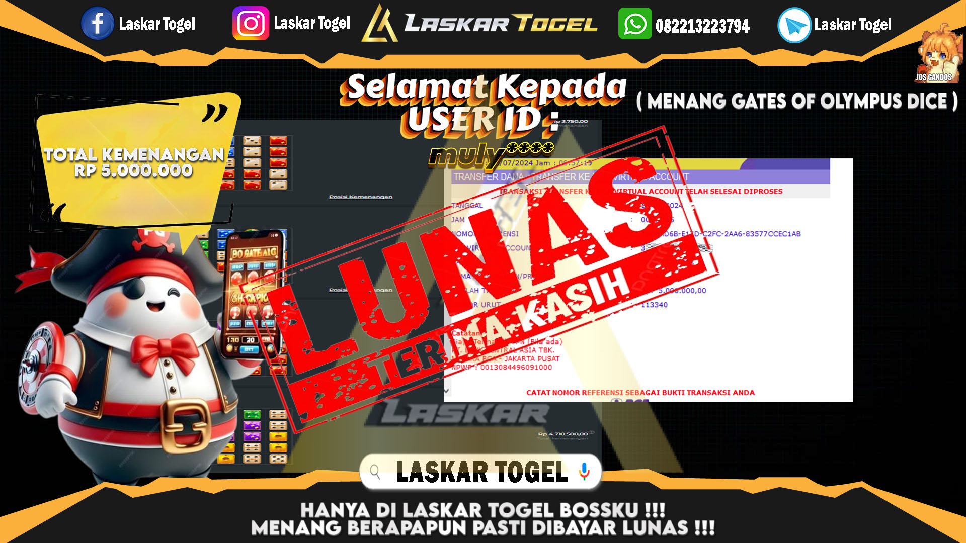LASKARTOGEL-JACKPOT-SLOT-GATES-OF-OLYMPUS-DICE-Rp.5.000.000
