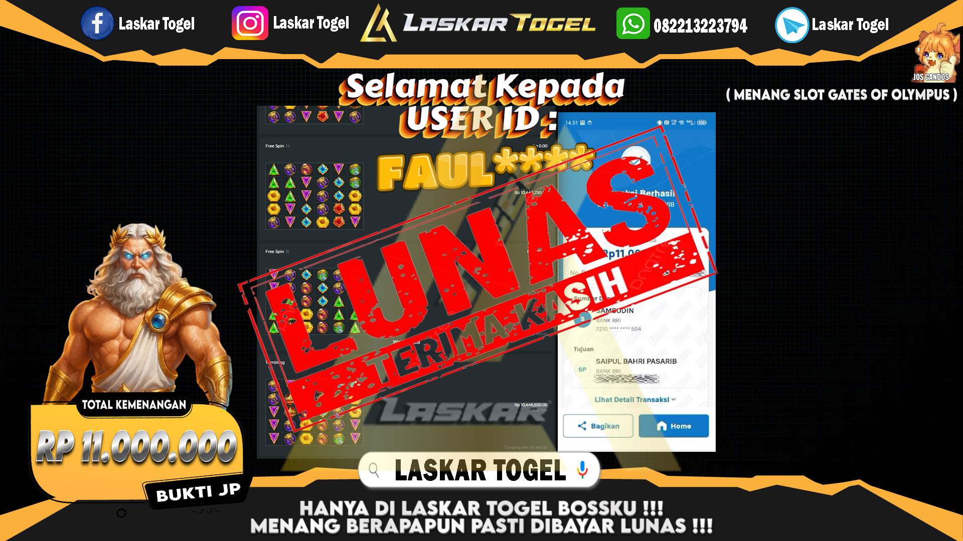 LASKARTOGEL-JACKPOT-SLOT-GATES-OF-OLYMPUS-Rp.11.000.000