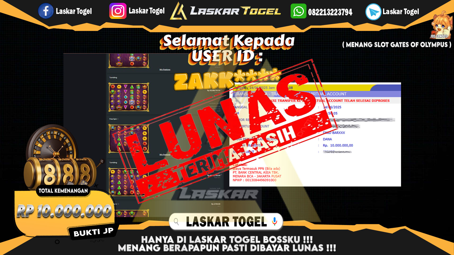LASKARTOGEL-JACKPOT-SLOT-GATES-OF-OLYMPUS-Rp.10.000.000