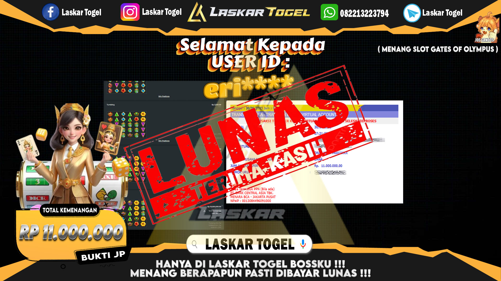 LASKARTOGEL-JACKPOT-SLOT-GATES-OF-OLYMPUS-Rp.11.000.000