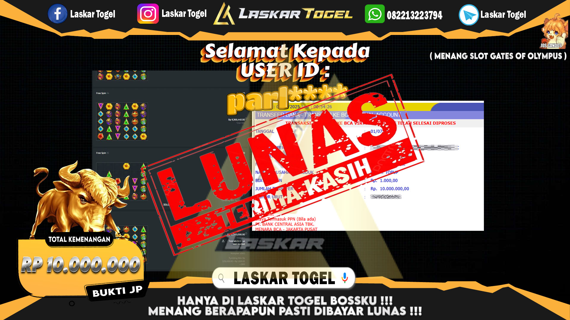 LASKARTOGEL-JACKPOT-SLOT-GATES-OF-OLYMPUS-Rp.10.000.000