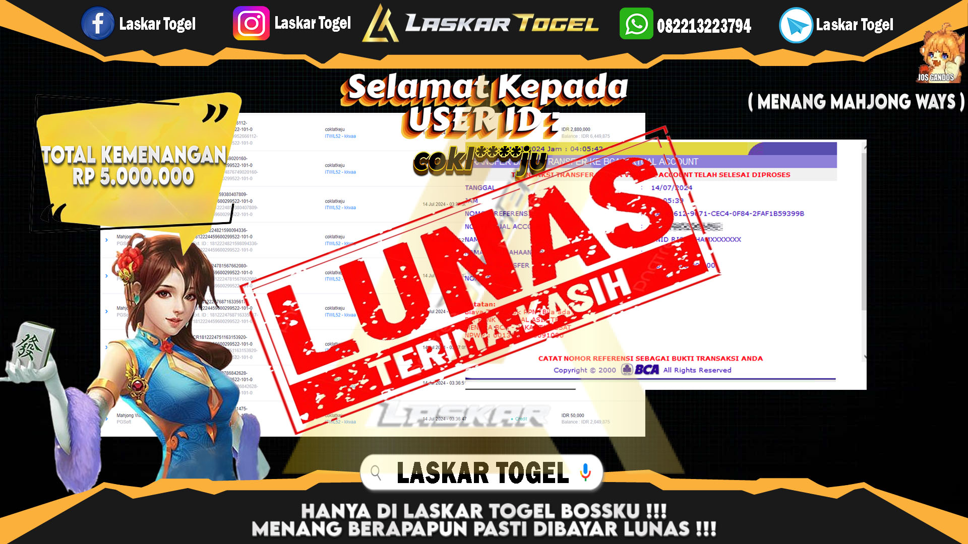 LASKARTOGEL-JACKPOT-SLOT-MAHJONG-WAYS2-Rp.5.500.000
