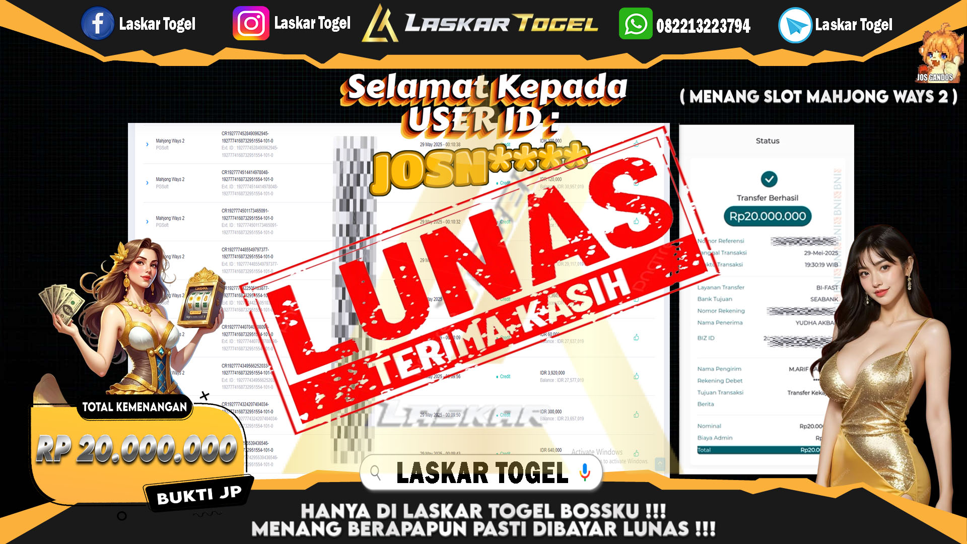 LASKARTOGEL-JACKPOT-SLOT-MAHJONG-WAYS-2-Rp.20.000.000