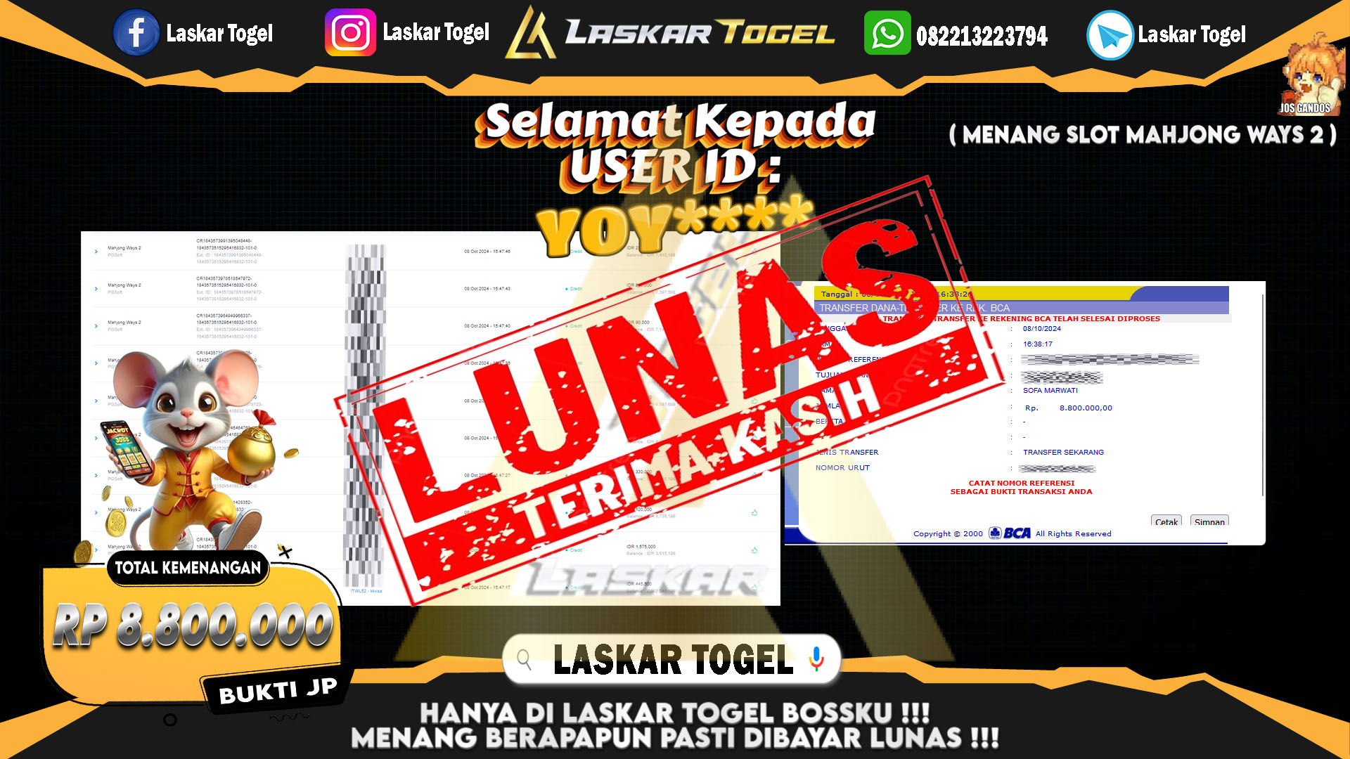 LASKARTOGEL-JACKPOT-SLOT-MAHJONG-WAYS-2-Rp.8.800.000