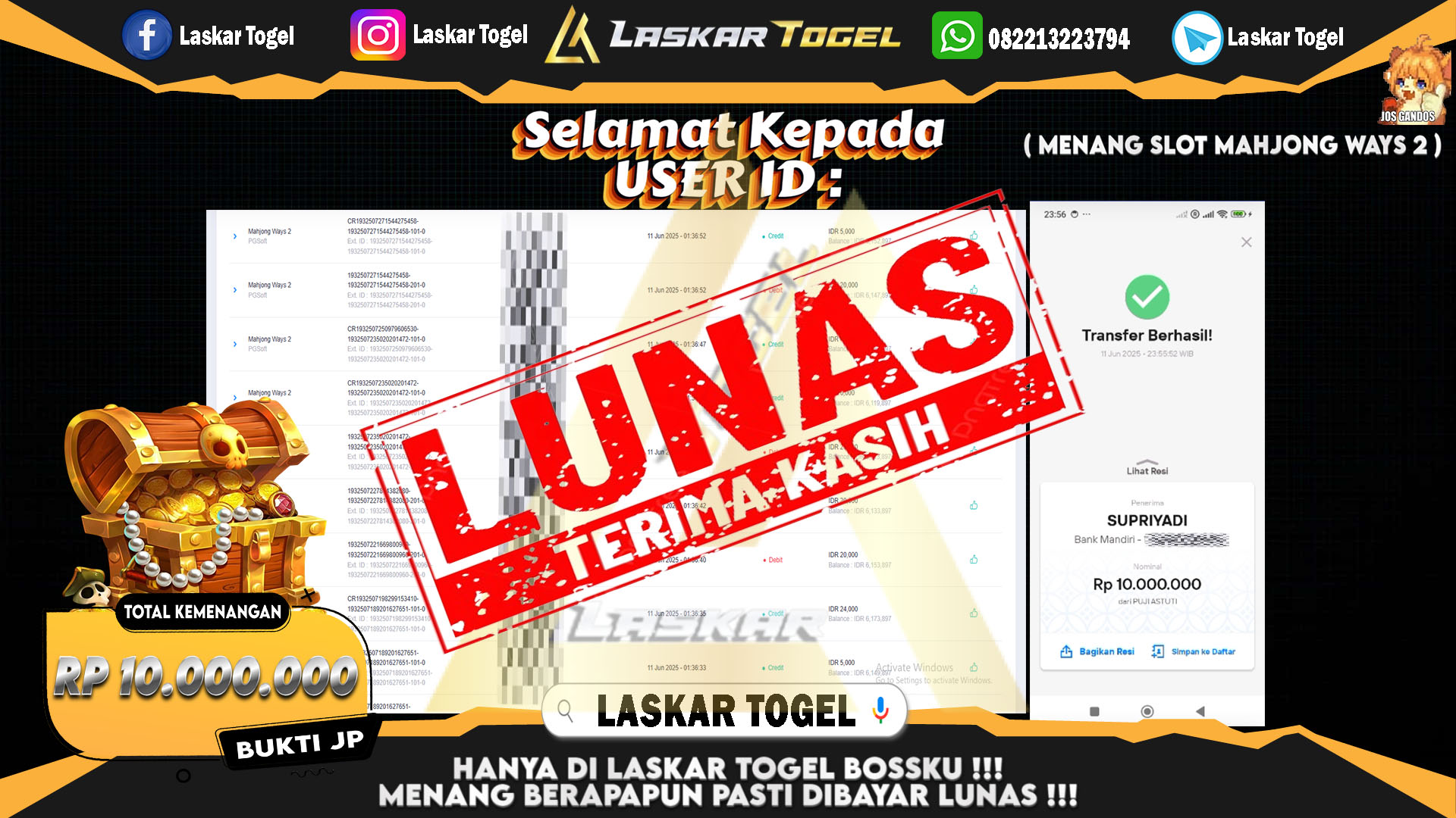 LASKARTOGEL-JACKPOT-SLOT-MAHJONG-WAYS-2-Rp.10.000.000