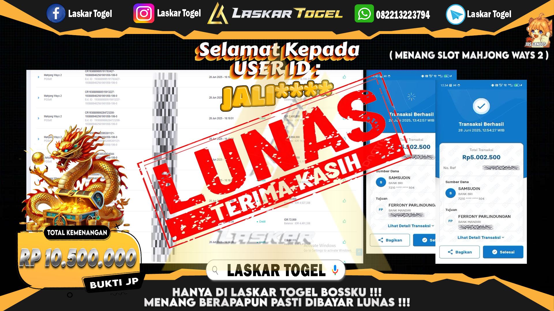 LASKARTOGEL-JACKPOT-SLOT-MAHJONG-WAYS-2-Rp.10.500.000