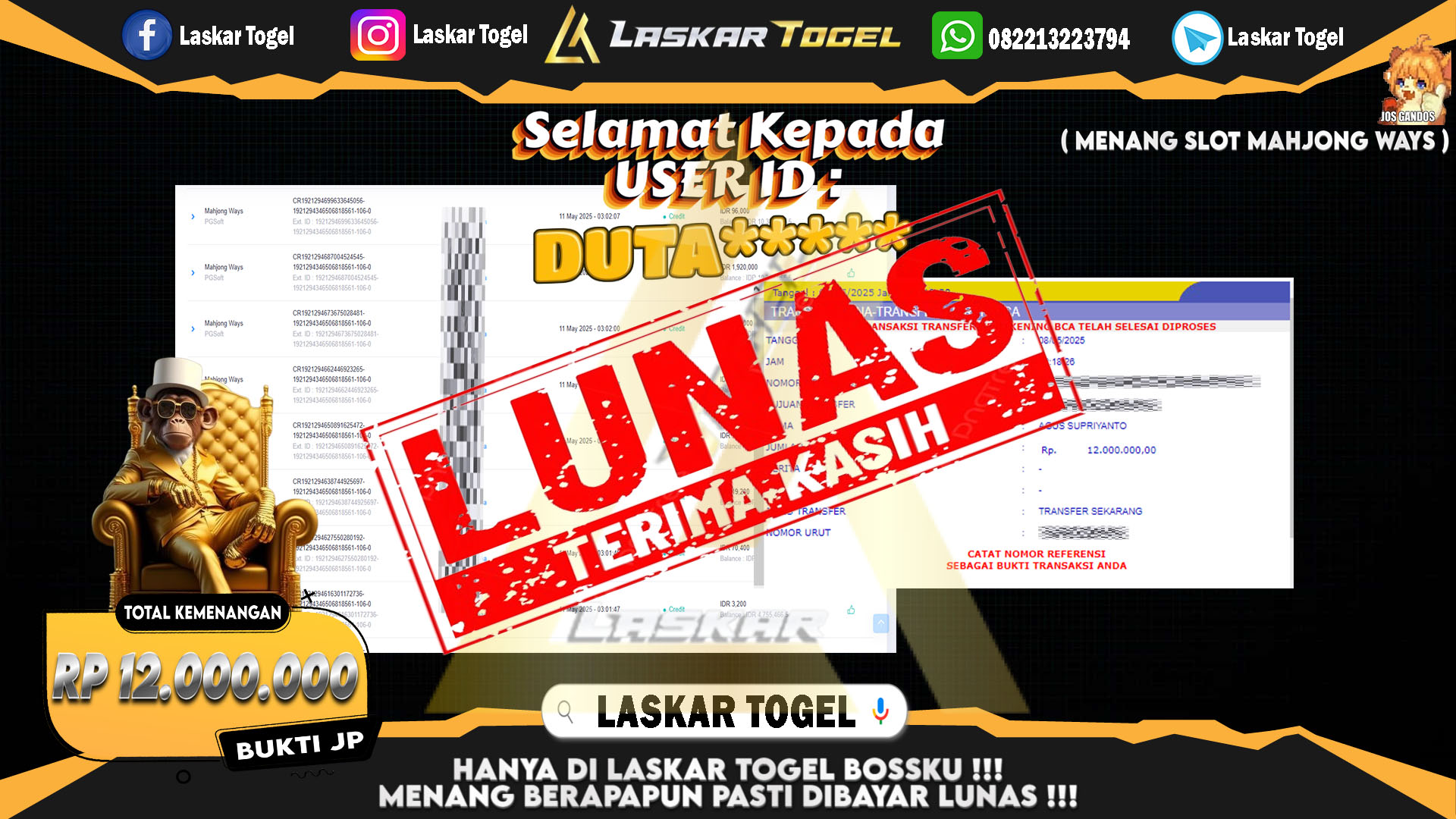 LASKARTOGEL-JACKPOT-SLOT-MAHJONG-WAYS-Rp.12.000.000