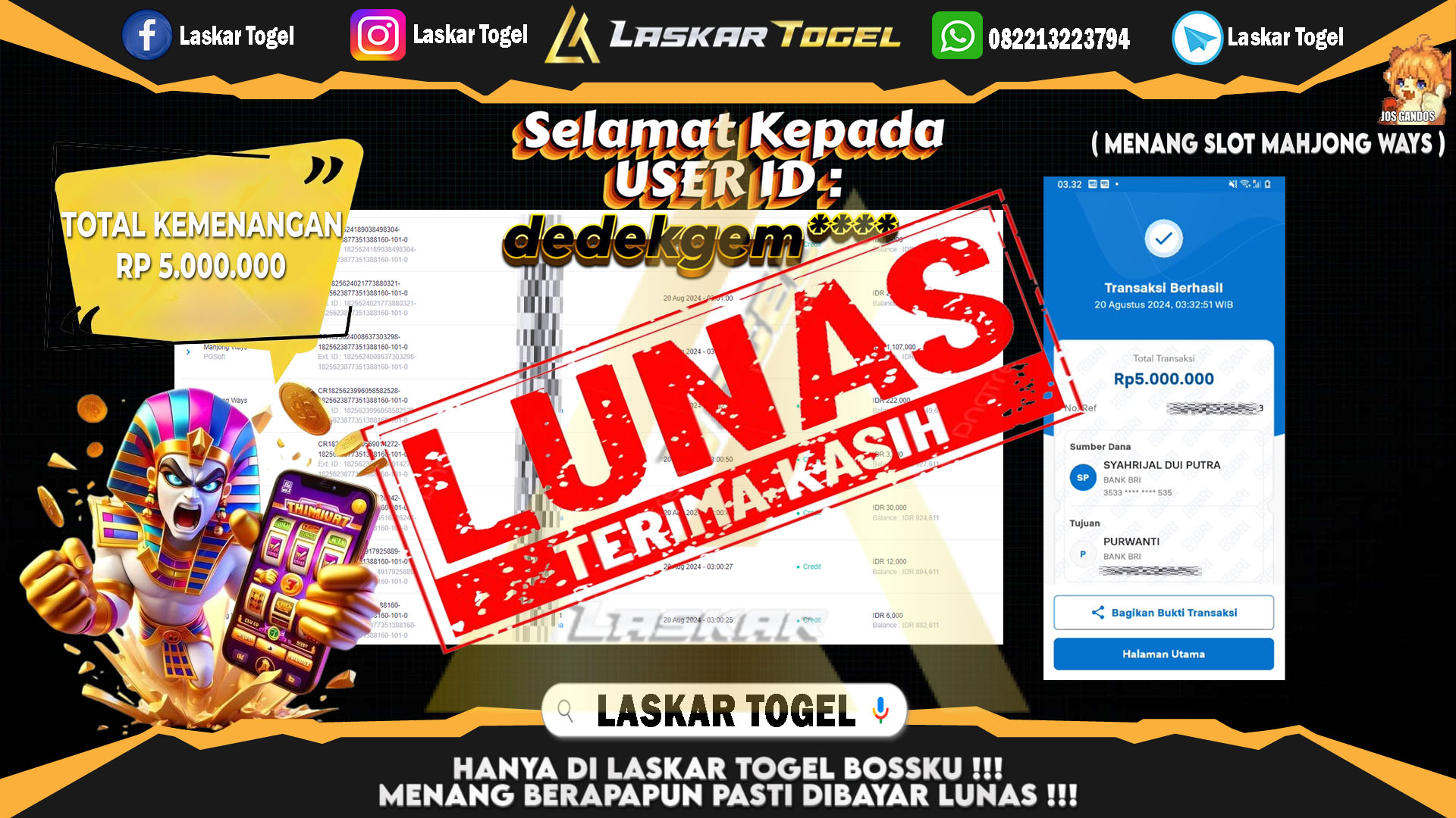 LASKARTOGEL-JACKPOT-SLOT-MAHJONG-WAYS-Rp.5.000.000