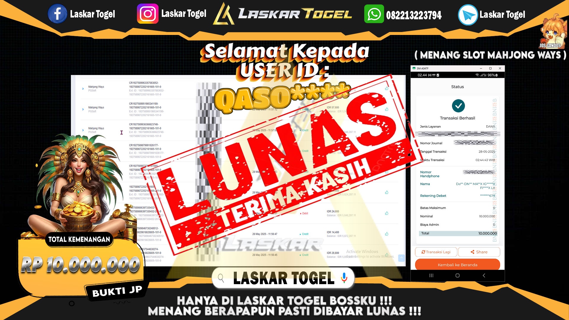 LASKARTOGEL-JACKPOT-SLOT-MAHJONG-WAYS-Rp.10.000.000