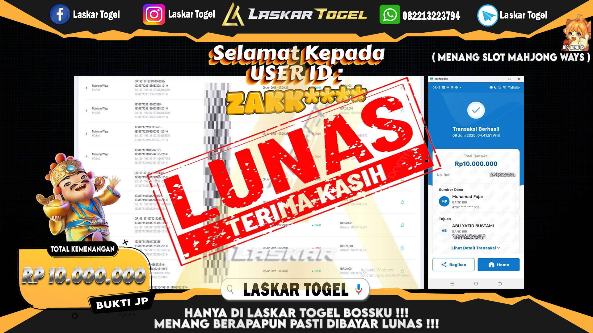 LASKARTOGEL-JACKPOT-SLOT-MAHJONG-WAYS-Rp.10.000.000