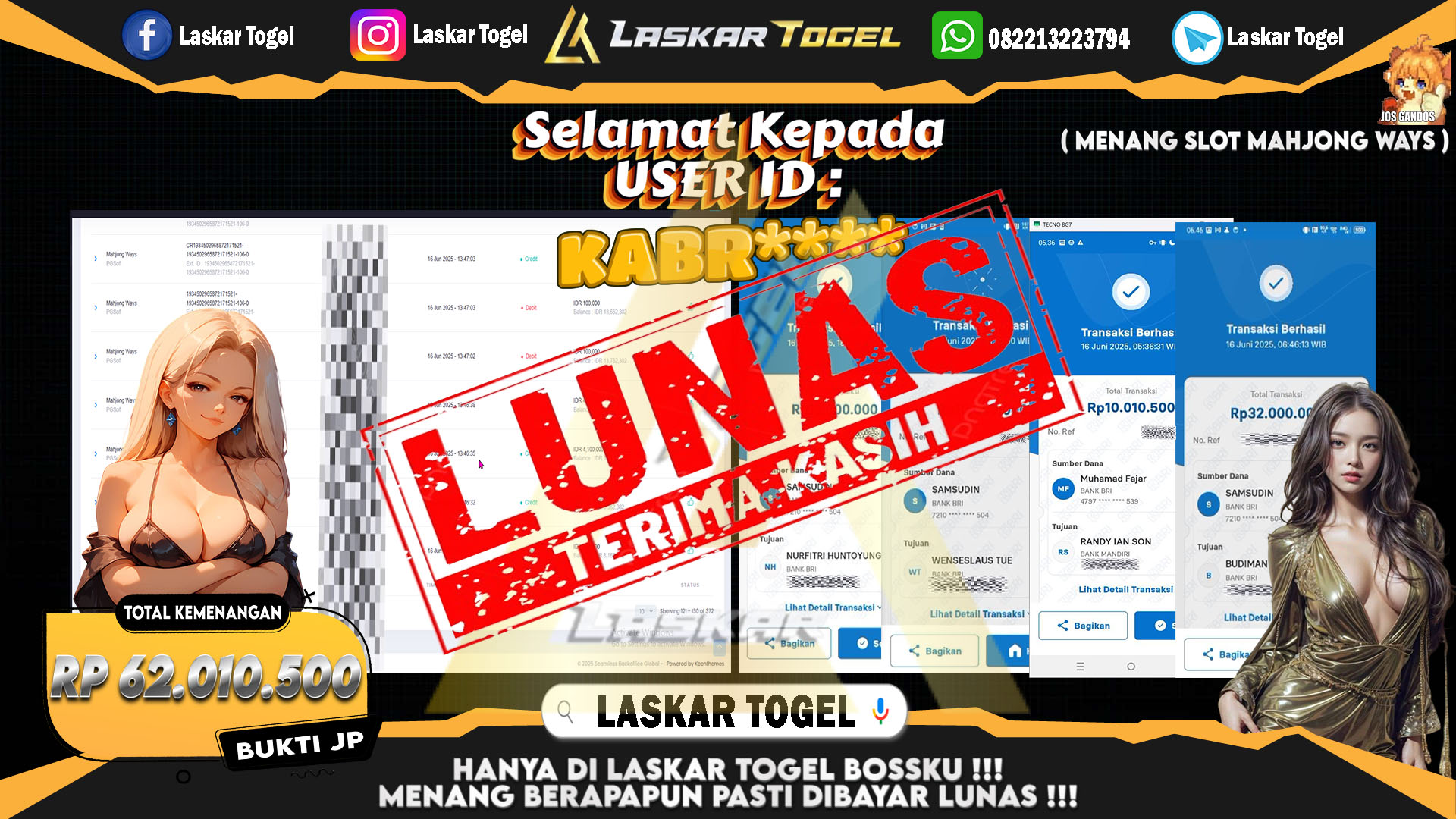 LASKARTOGEL-JACKPOT-SLOT-MAHJONG-WAYS-Rp.62.010.500