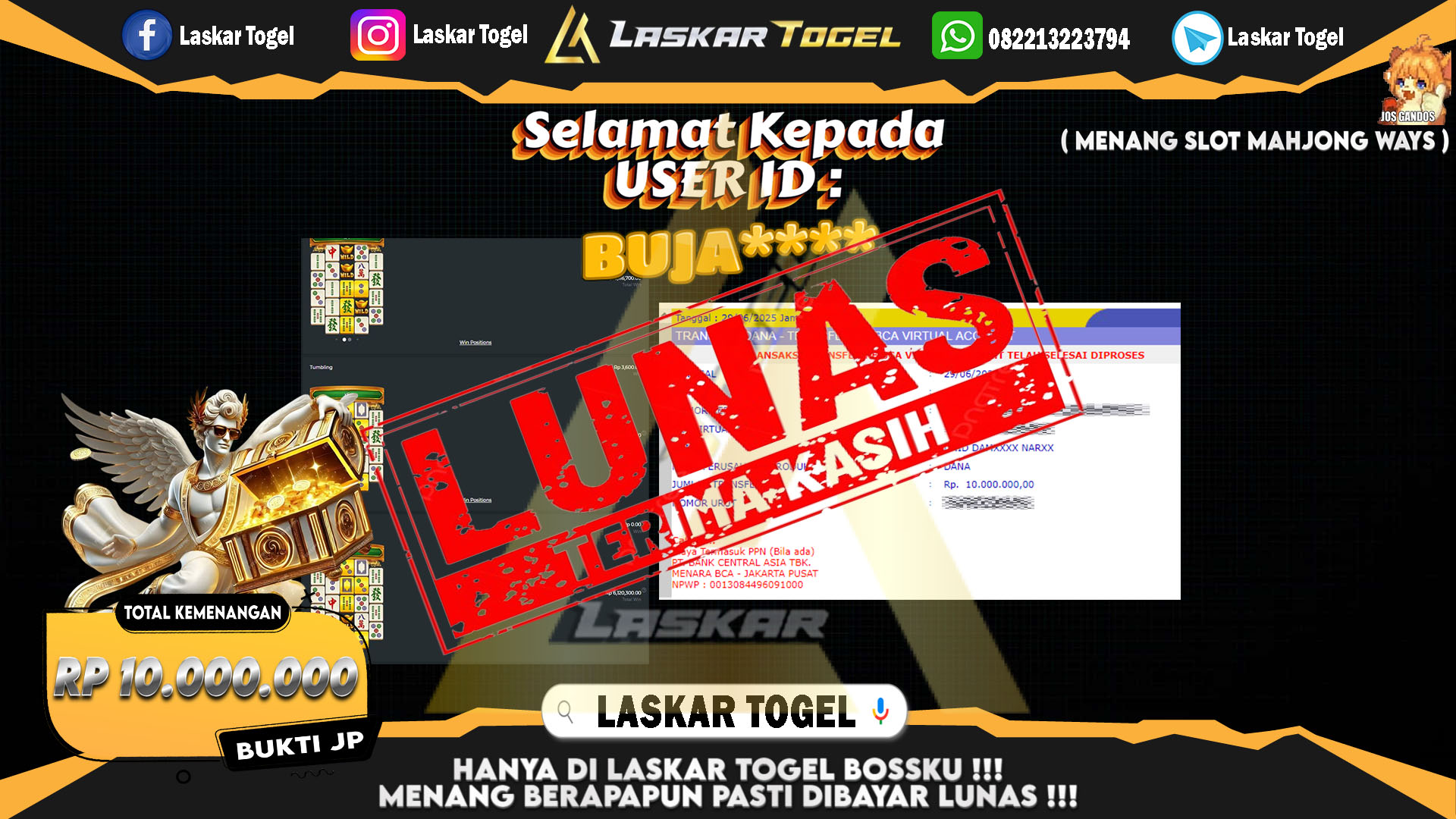 LASKARTOGEL-JACKPOT-SLOT-MAHJONG-WAYS-Rp.10.000.000