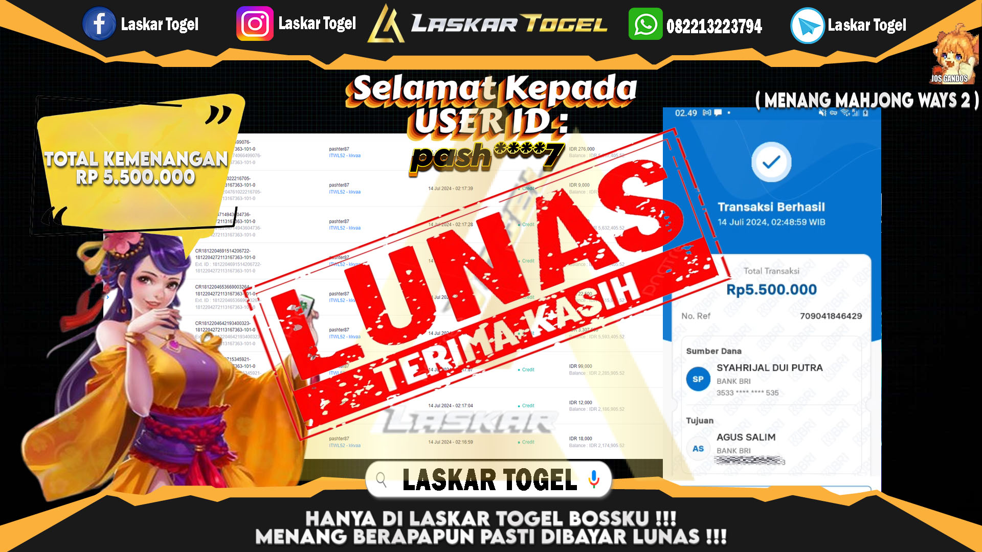 LASKARTOGEL-JACKPOT-SLOT-MAHJONG-WAYS2-Rp.5.500.000