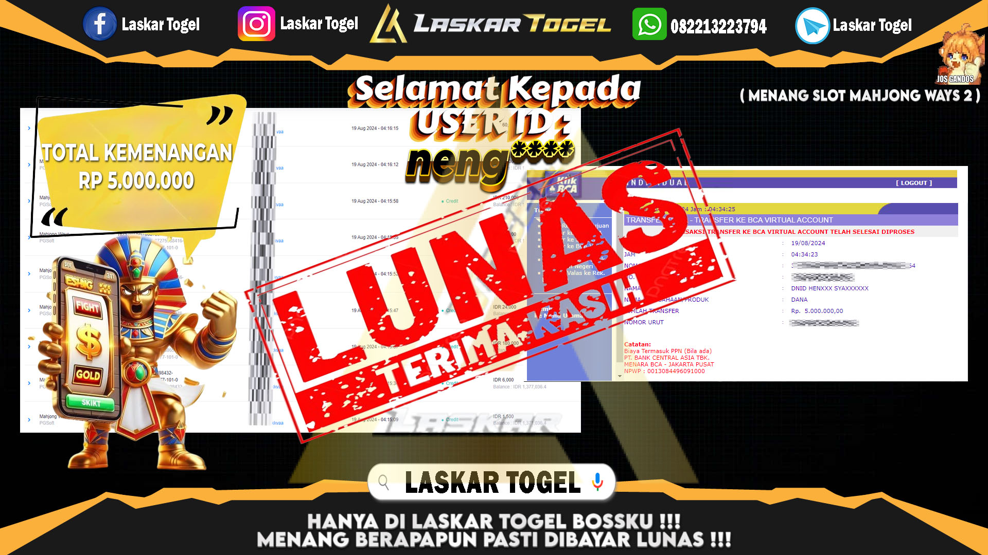 LASKARTOGEL-JACKPOT-SLOT-MAHJONG-WAYS2-Rp.5.000.000