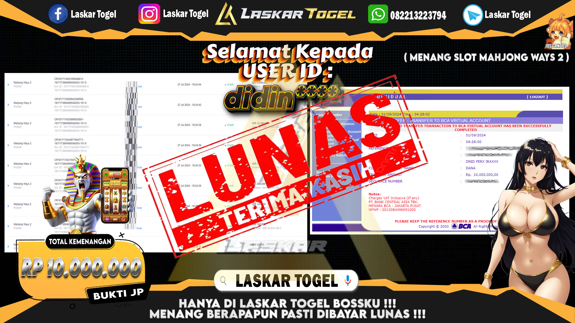 LASKARTOGEL-JACKPOT-SLOT-MAHJONG-WAYS2-Rp.10.000.000