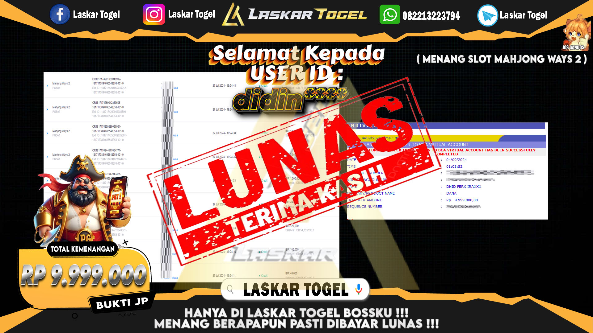 LASKARTOGEL-JACKPOT-SLOT-MAHJONG-WAYS2-Rp.9.999.000