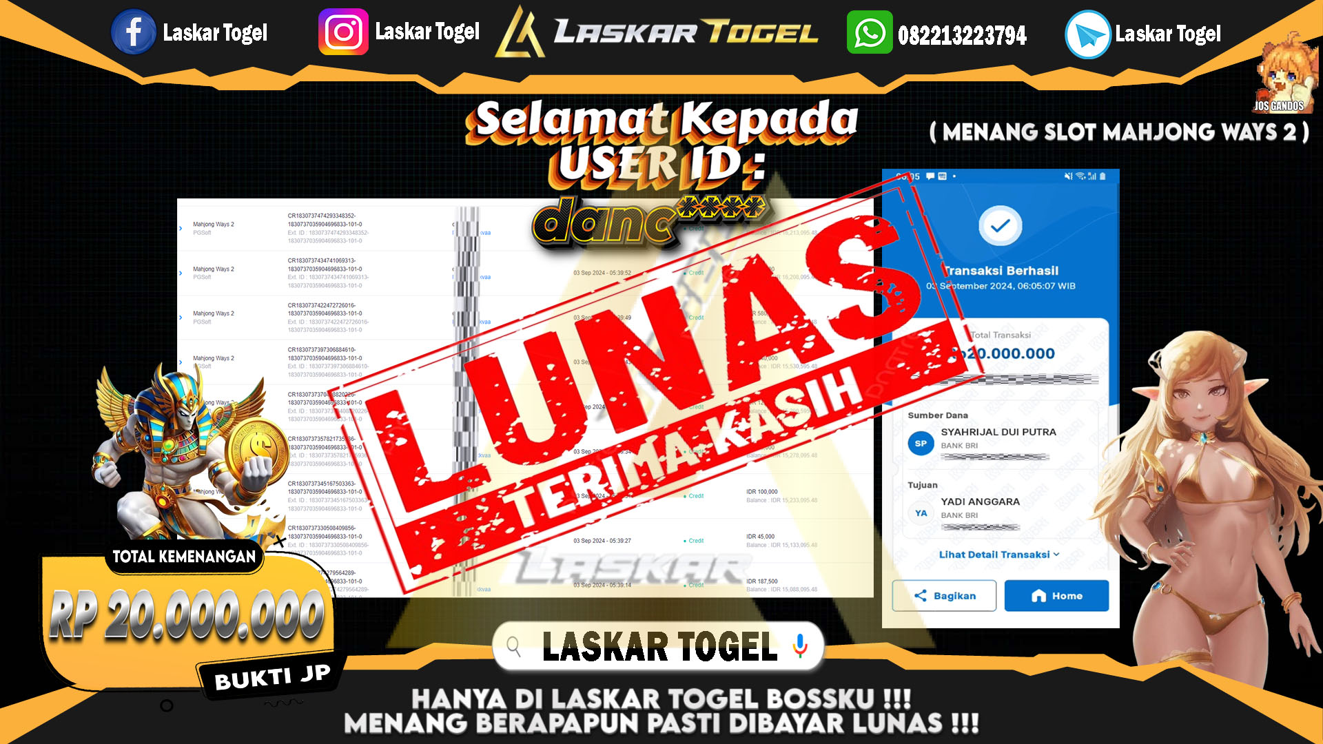 LASKARTOGEL-JACKPOT-SLOT-MAHJONG-WAYS-Rp.20.000.000
