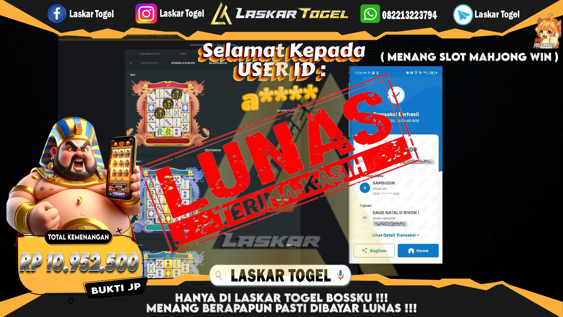 LASKARTOGEL-JACKPOT-SLOT-MAHJONG-WIN-Rp.10.952.500