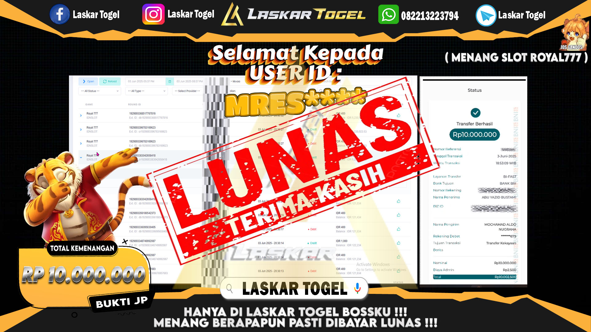 LASKARTOGEL-JACKPOT-SLOT-ROYAL777-Rp.10.000.000