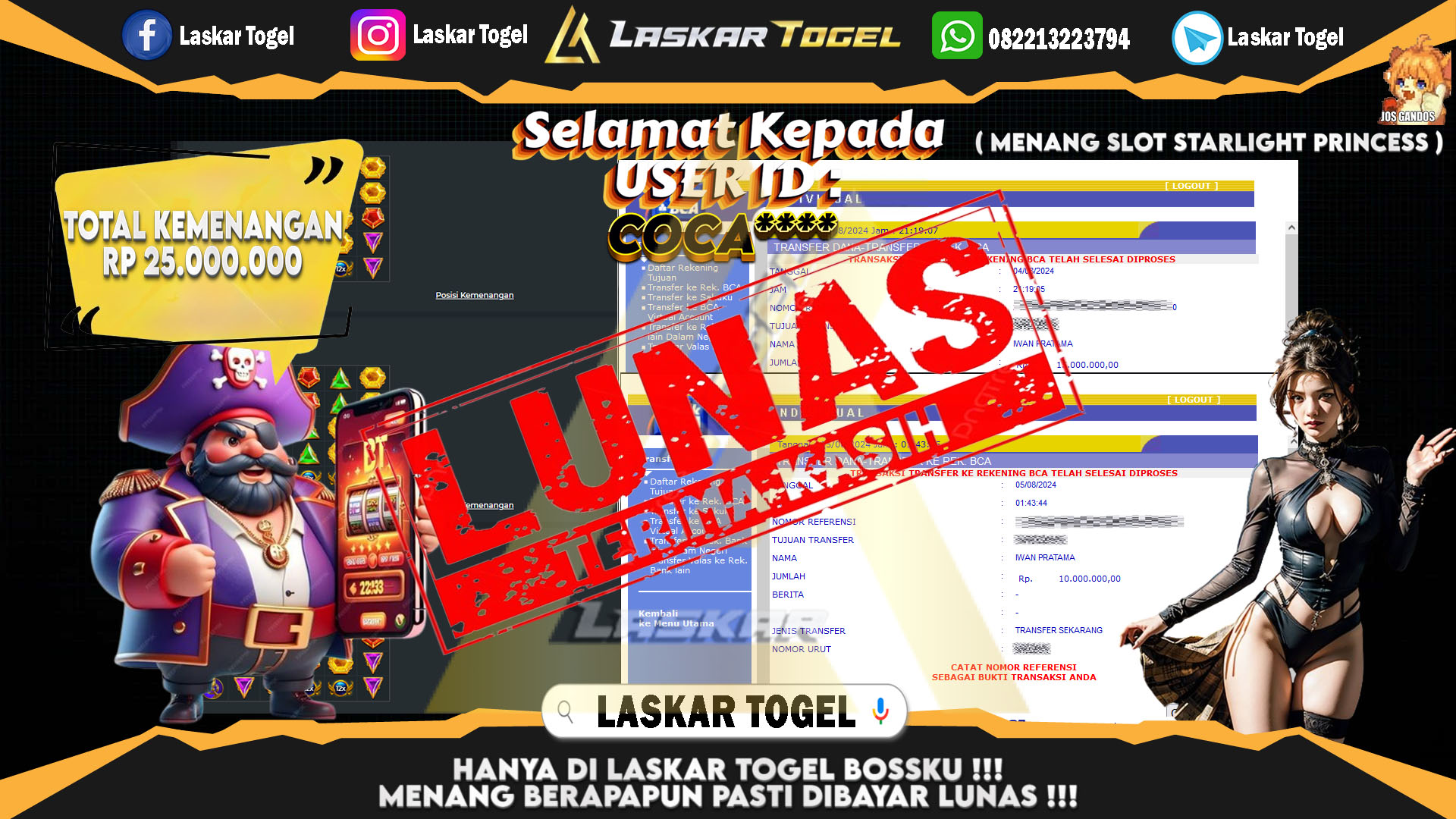 LASKARTOGEL-JACKPOT-SLOT-STARLIGHT-PRINCESS-Rp.25.000.000