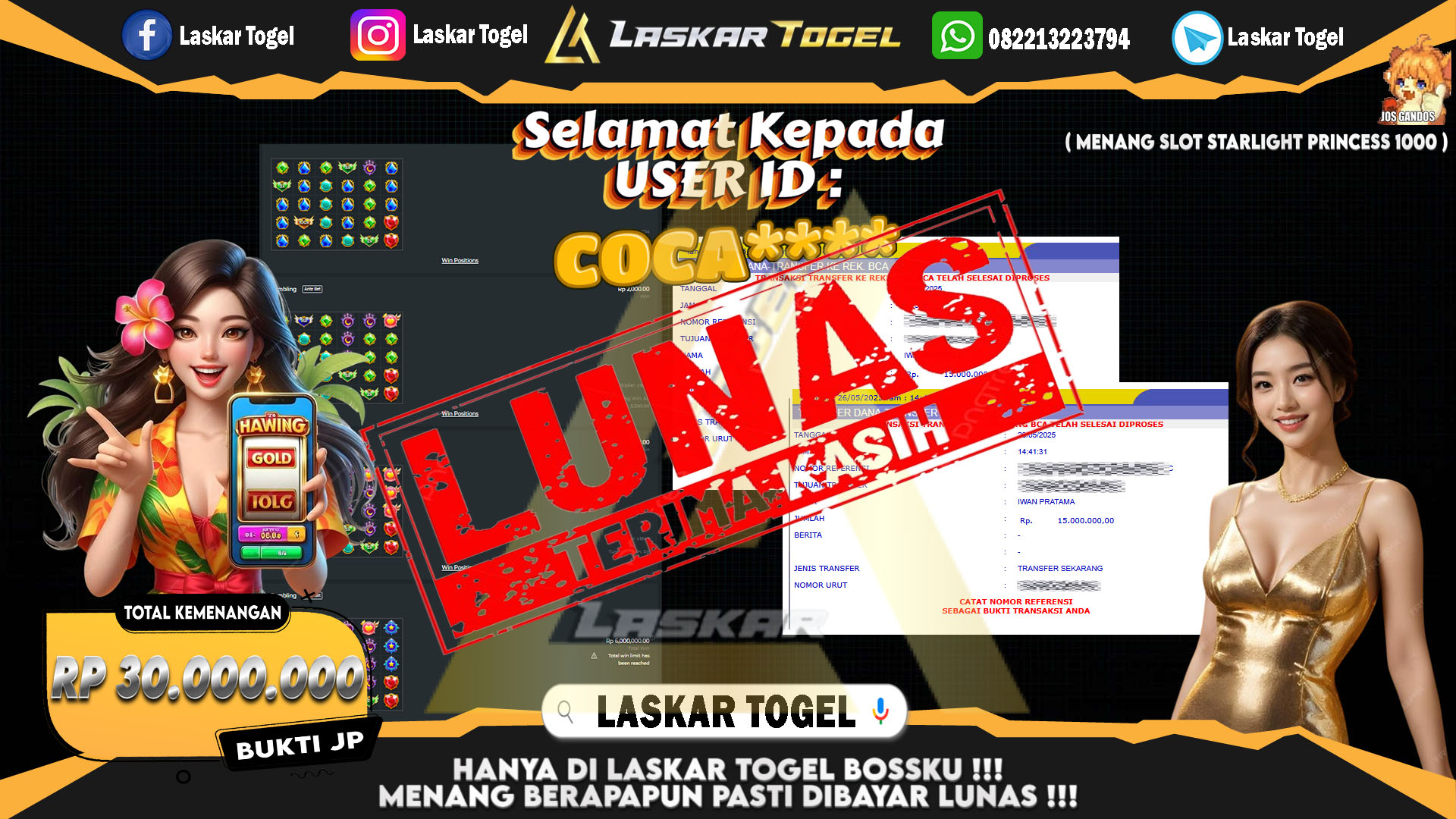 LASKARTOGEL-JACKPOT-SLOT-STARLIGHT-PRINCESS-1000-Rp.30.000.000