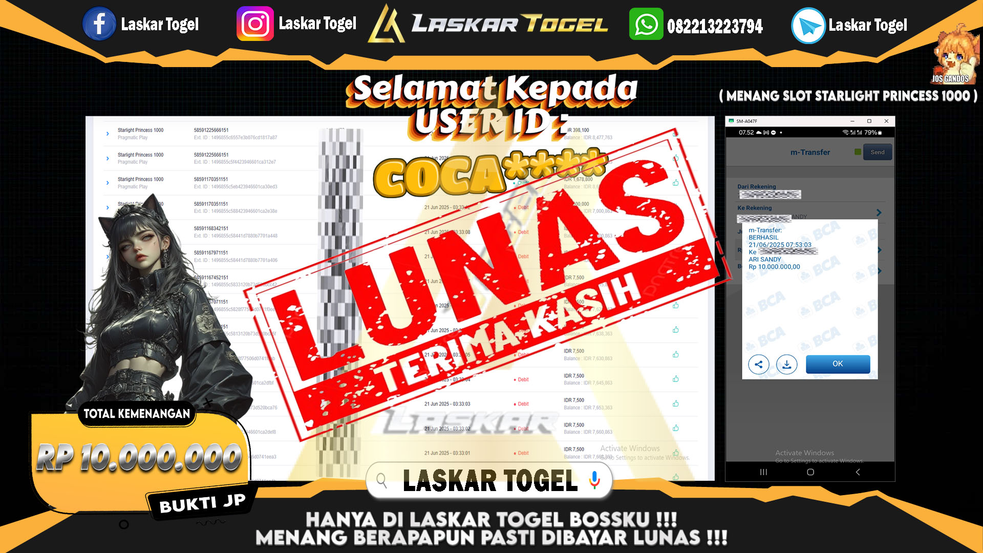 LASKARTOGEL-JACKPOT-SLOT-STARLIGHT-PRINCESS-1000-Rp.10.000.000
