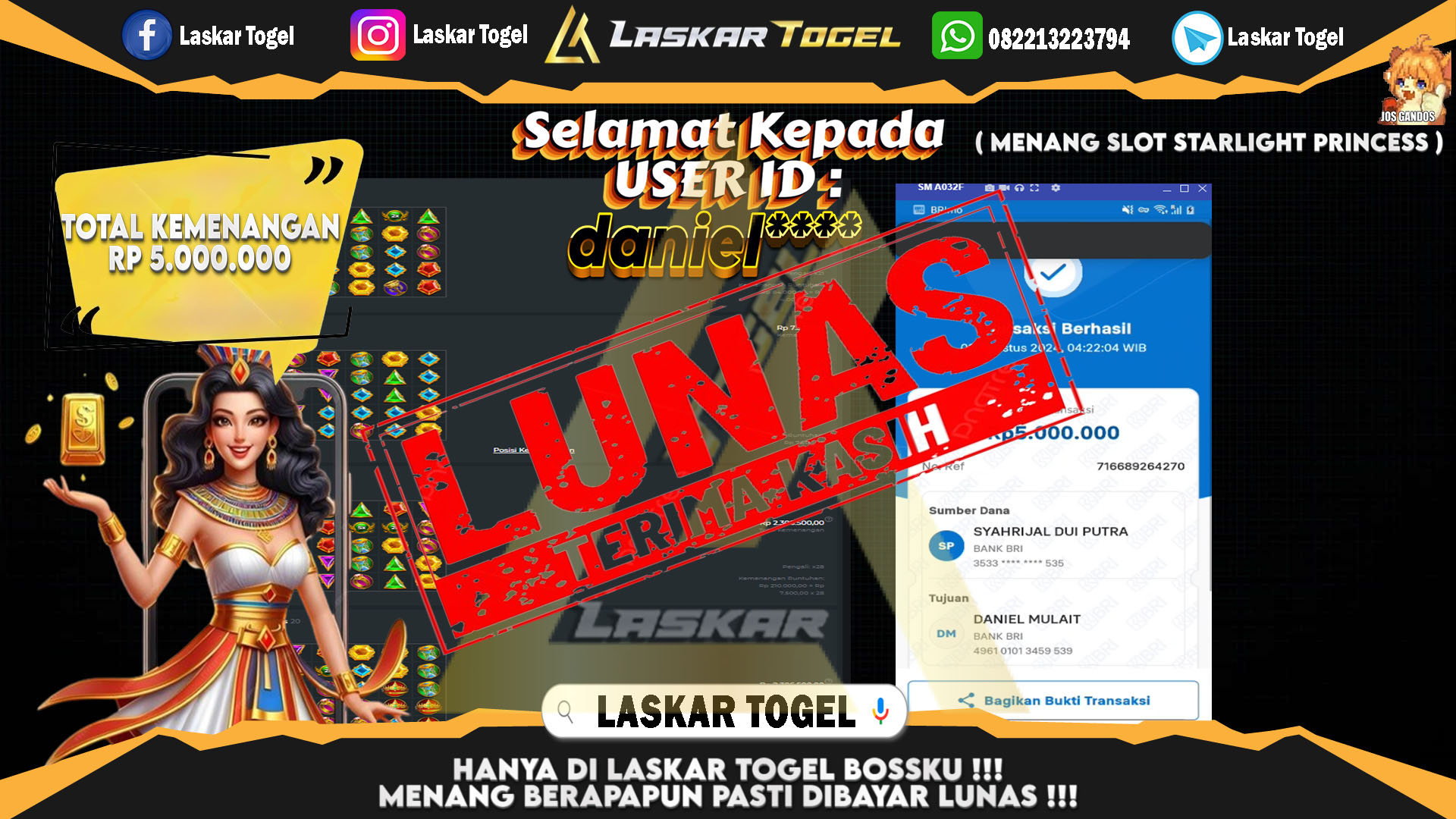 LASKARTOGEL-JACKPOT-SLOT-STARLIGHT-PRINCESS-Rp.5.000.000