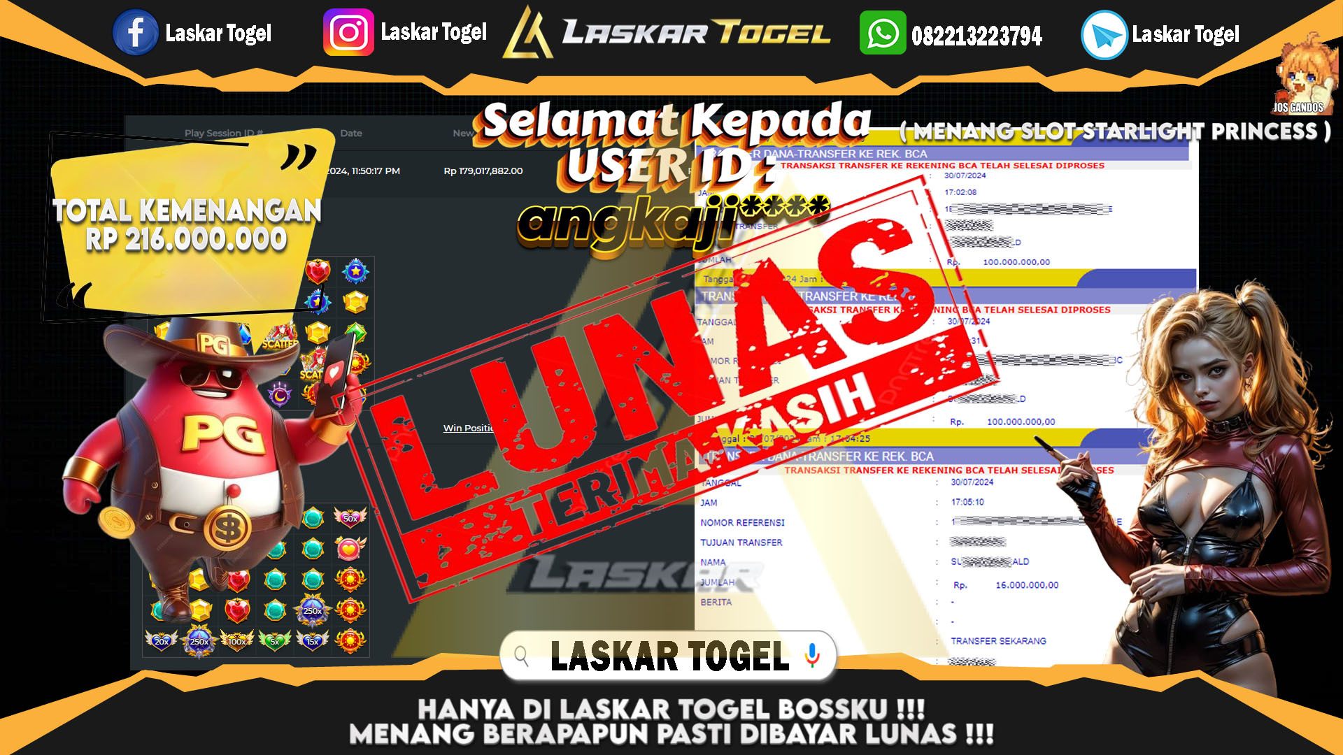 LASKARTOGEL-JACKPOT-SLOT-STARLIGHT-PRINCESS-Rp.216.000.000