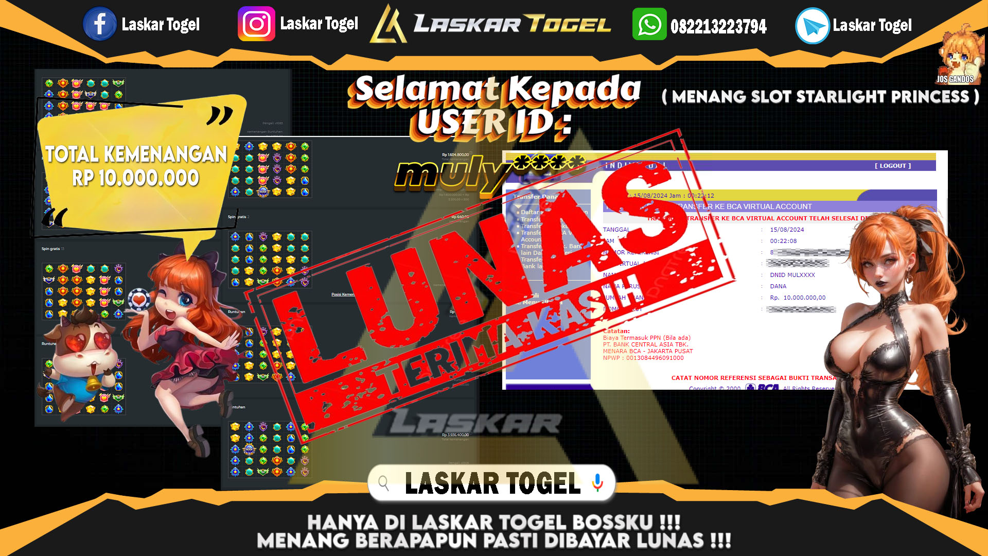 LASKARTOGEL-JACKPOT-SLOT-STARLIGHT-PRINCESS-Rp.10.000.000
