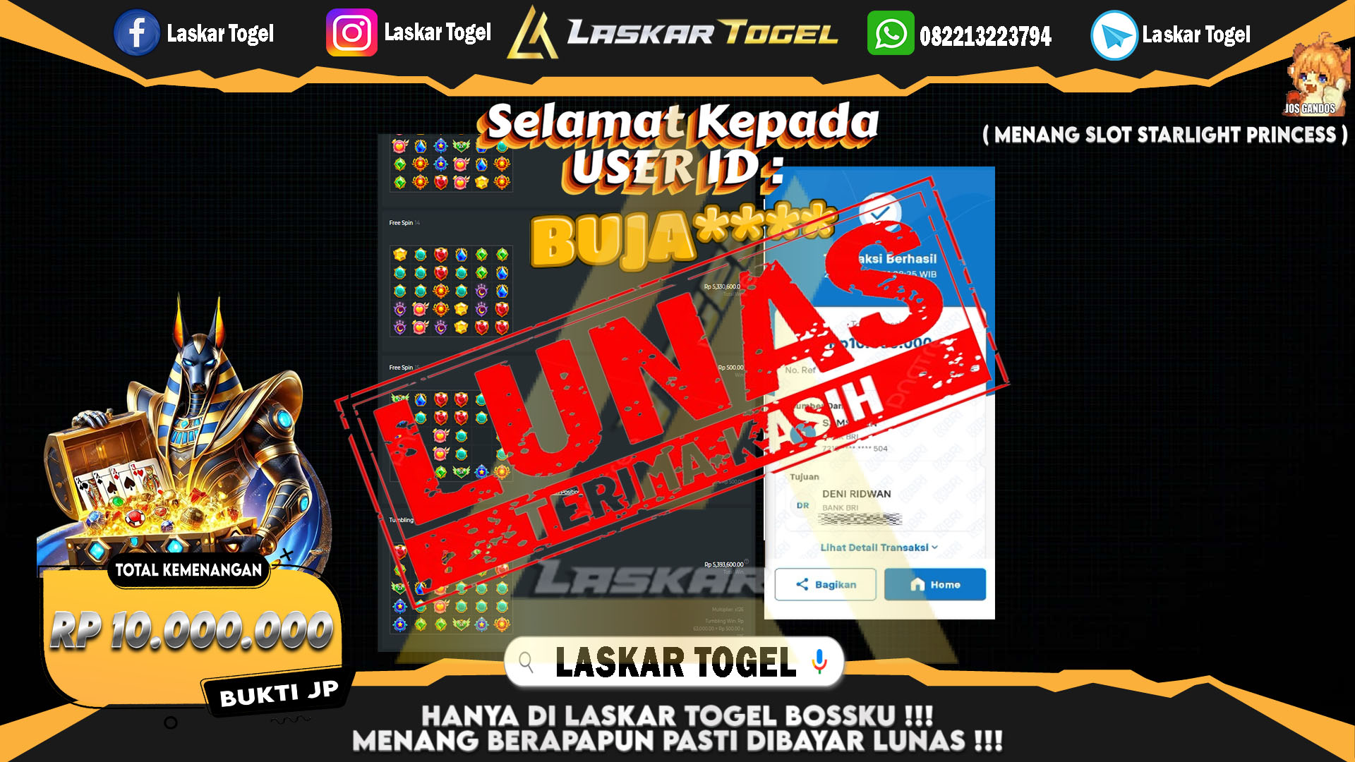 LASKARTOGEL-JACKPOT-SLOT-STARLIGHT-PRINCESS-Rp.10.000.000