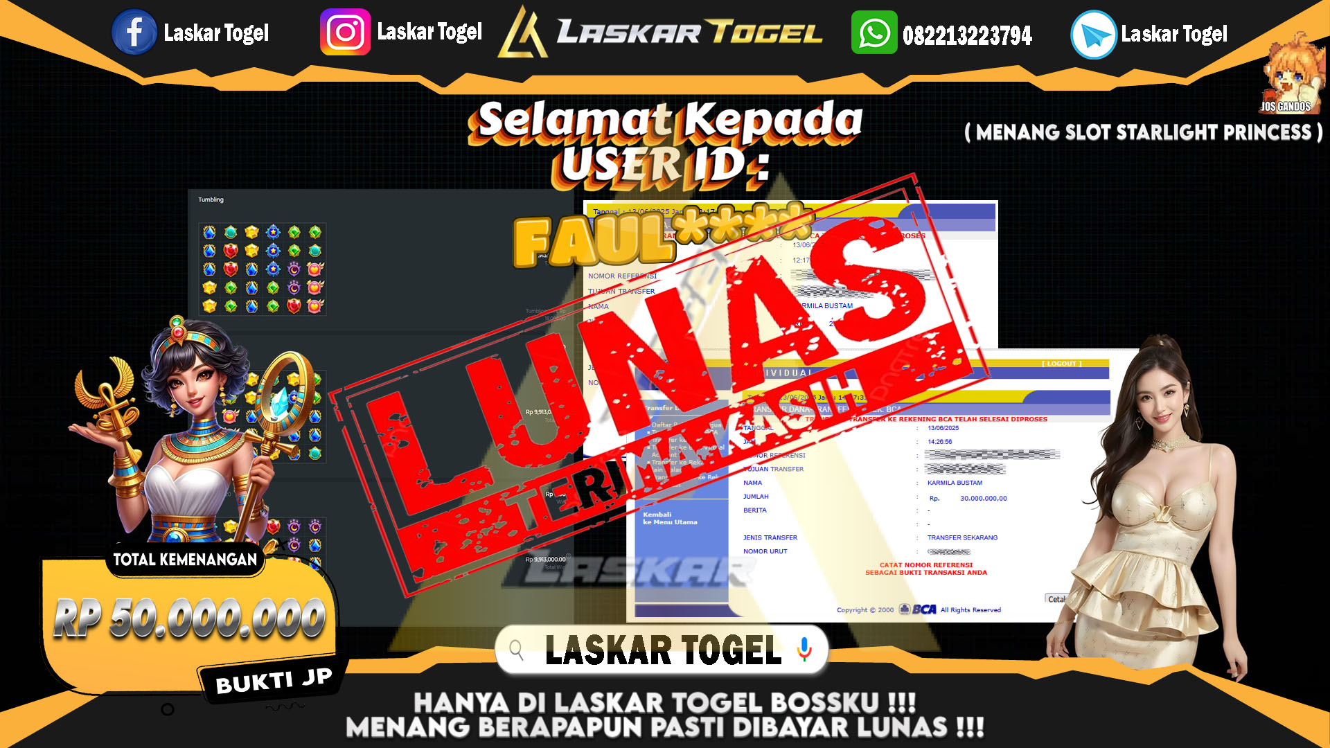 LASKARTOGEL-JACKPOT-SLOT-STARLIGHT-PRINCESS-Rp.50.000.000
