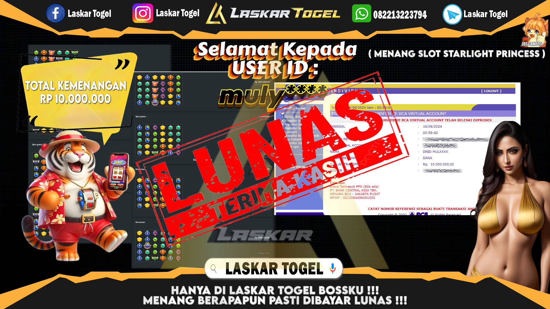LASKARTOGEL-JACKPOT-SLOT-STARLIGHT-PRINCESS-Rp.10.000.000