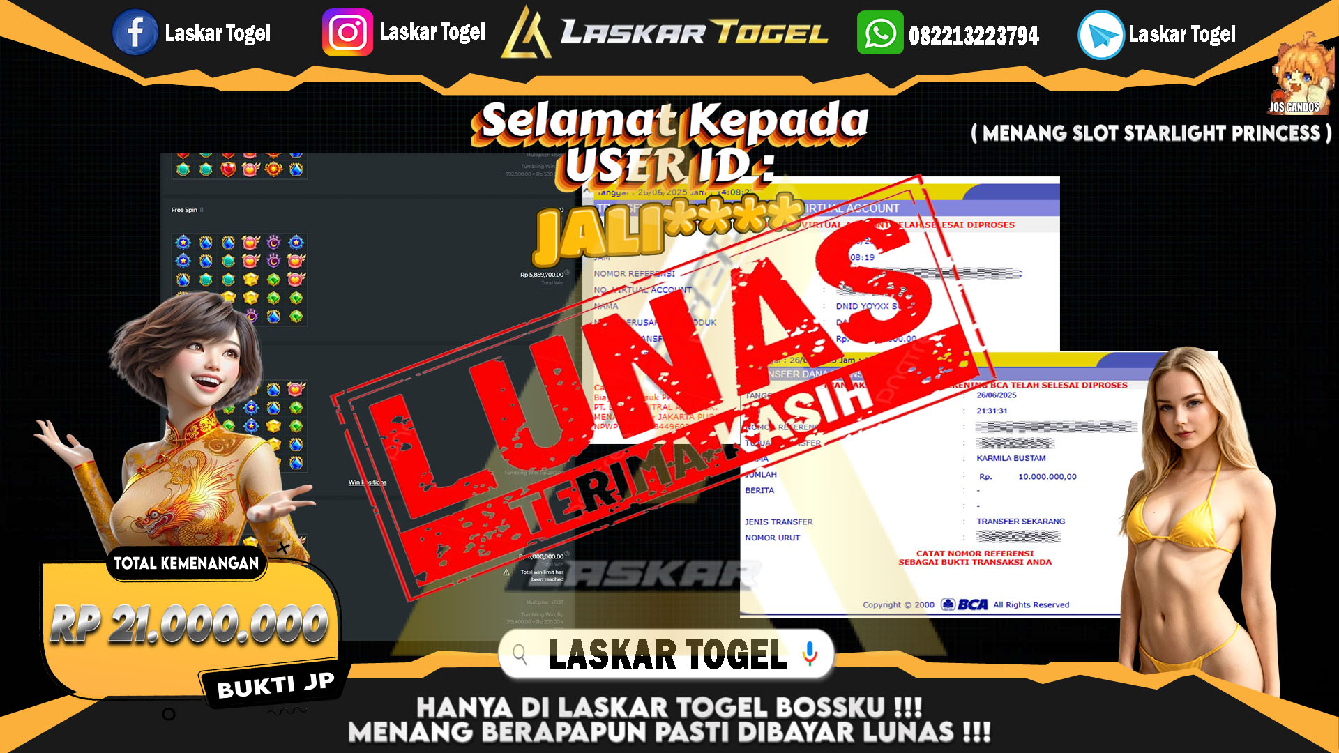 LASKARTOGEL-JACKPOT-SLOT-STARLIGHT-PRINCES-Rp.21.000.000