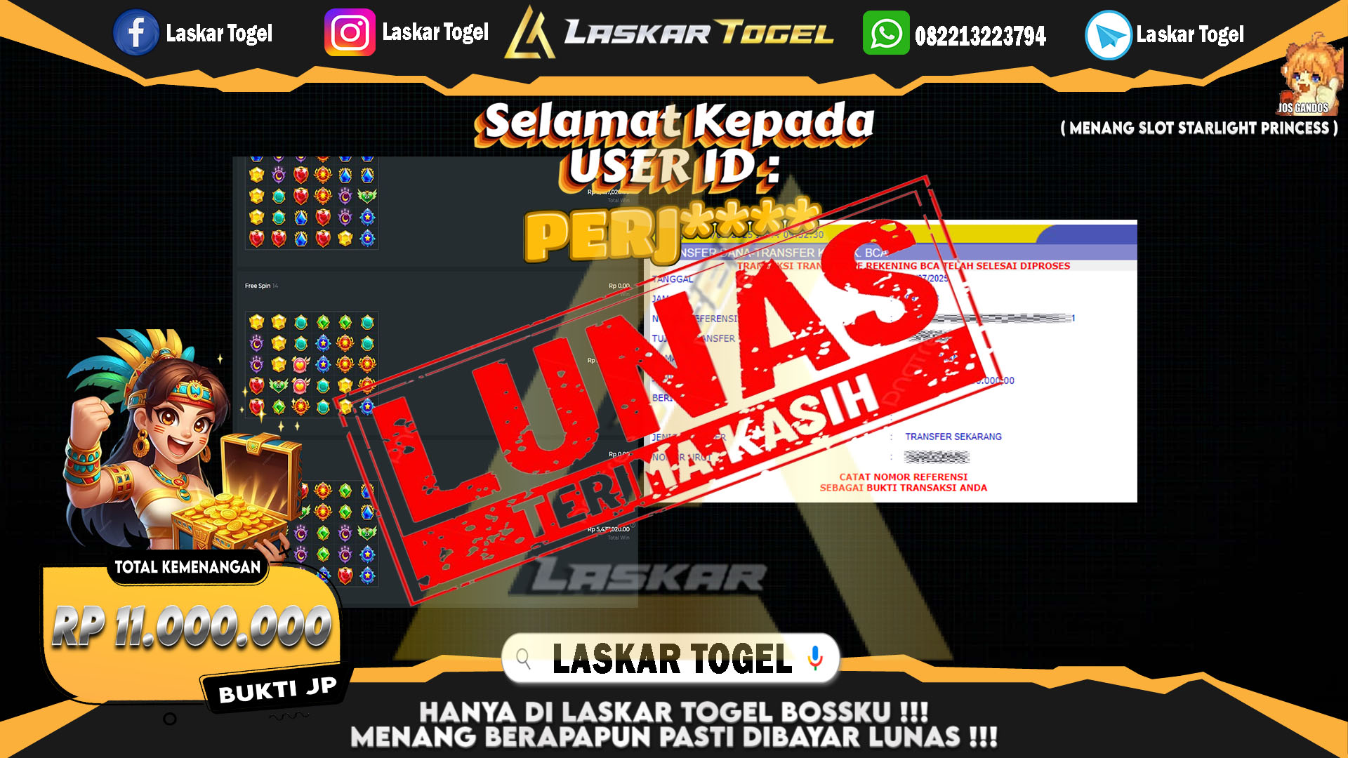 LASKARTOGEL-JACKPOT-SLOT-STARLIGHT-PRINCESS-Rp.11.000.000