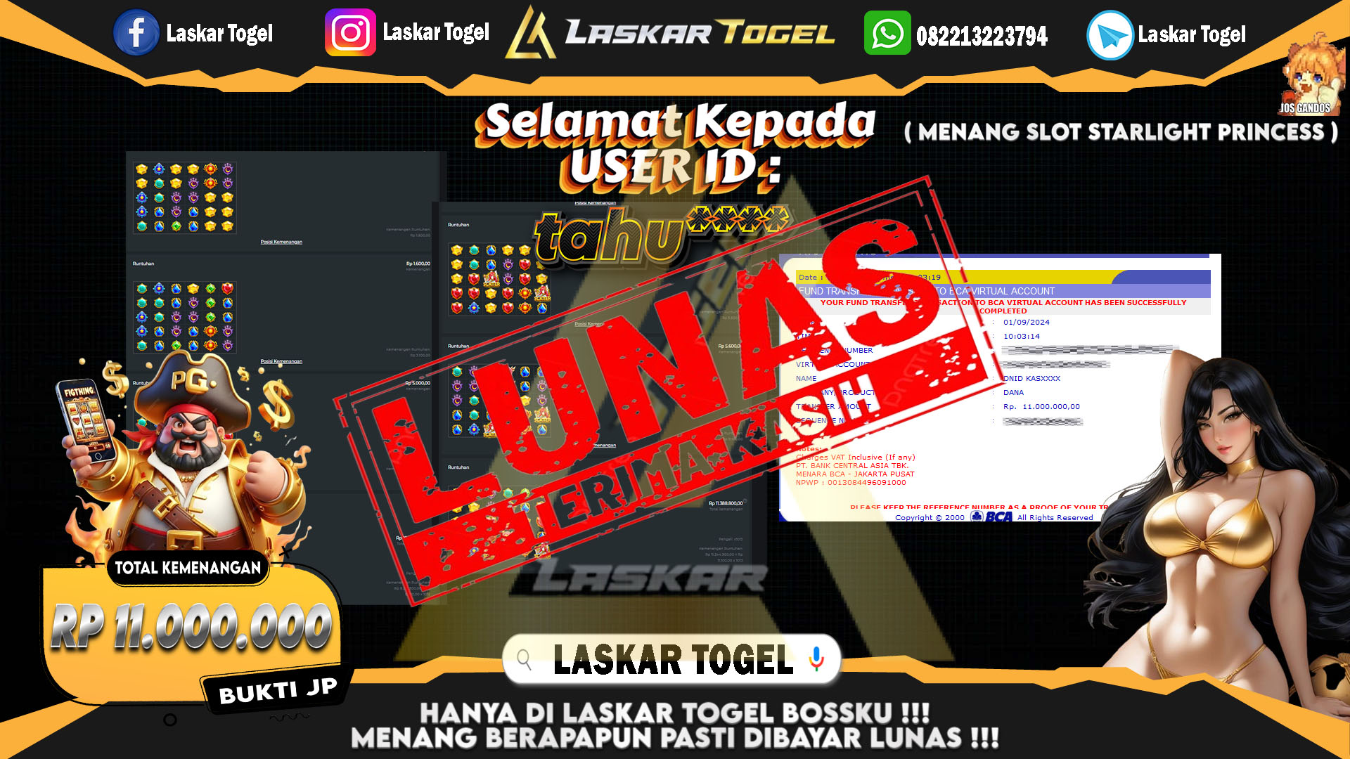 LASKARTOGEL-JACKPOT-SLOT-STARLIGHT-PRINCESS-Rp.11.000.000