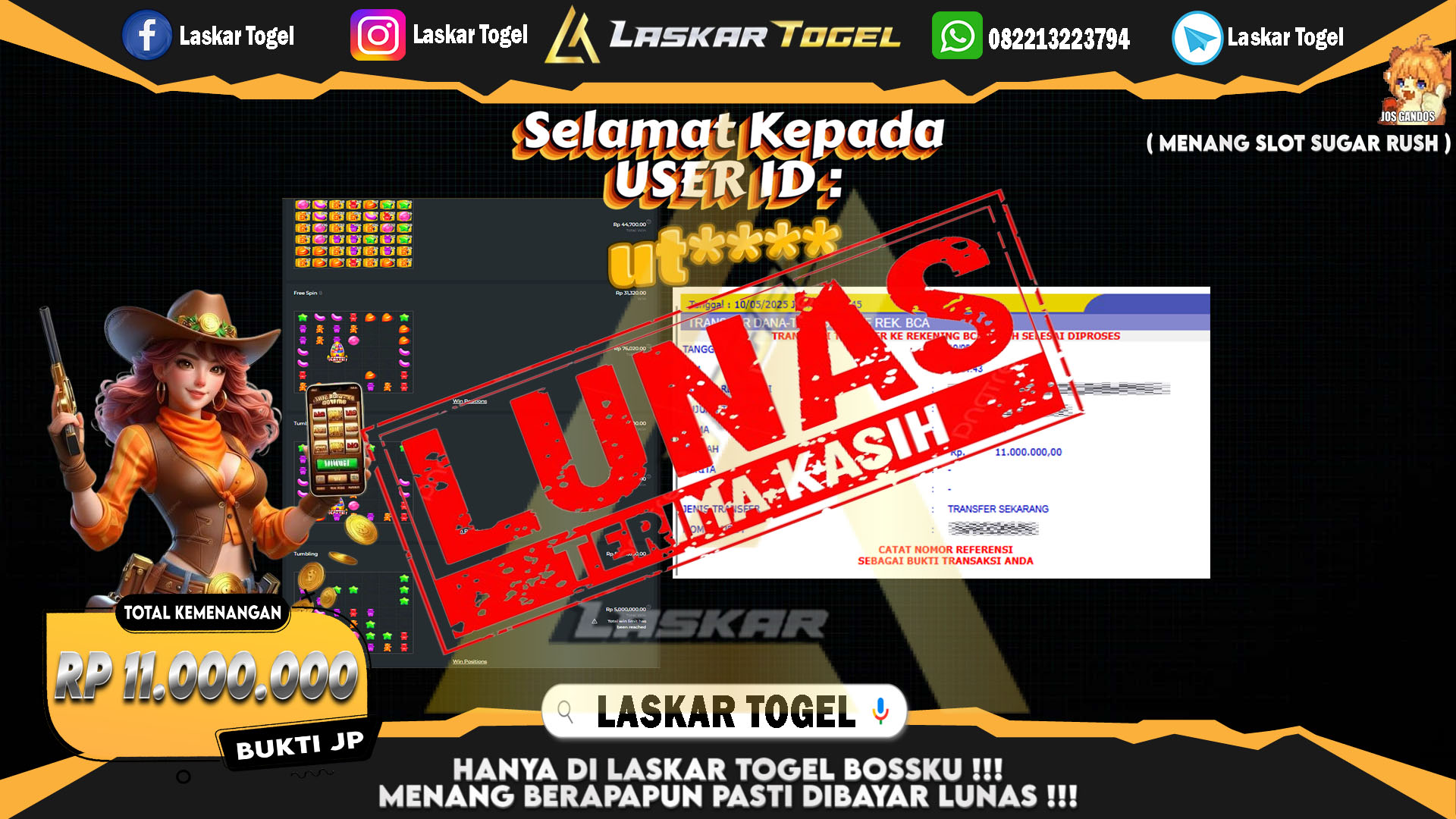 LASKARTOGEL-JACKPOT-SLOT-SUGAR-RUSH-Rp.11.000.000