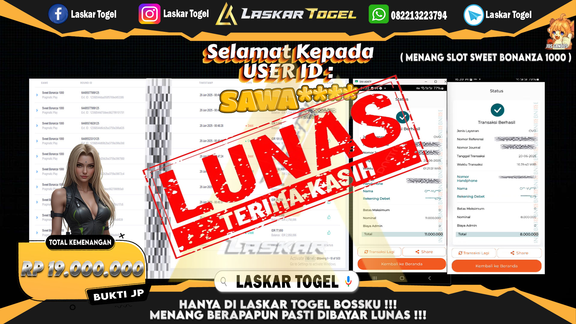 LASKARTOGEL-JACKPOT-SLOT-SWEET-BONANZA-1000-Rp.19.000.000