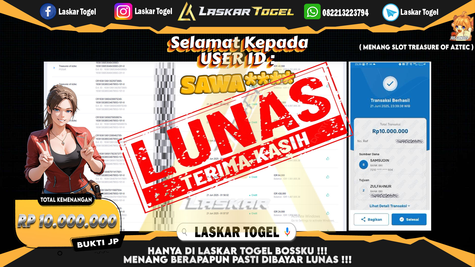 LASKARTOGEL-JACKPOT-SLOT-TREASURE-OF-AZTEC-Rp.10.000.000