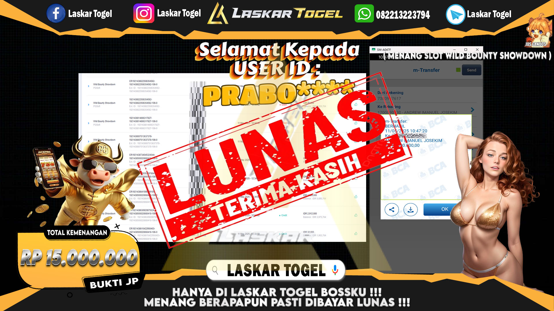 LASKARTOGEL-JACKPOT-SLOT-WILD-BOUNTY-SHOWDOWN-Rp.15.000.000