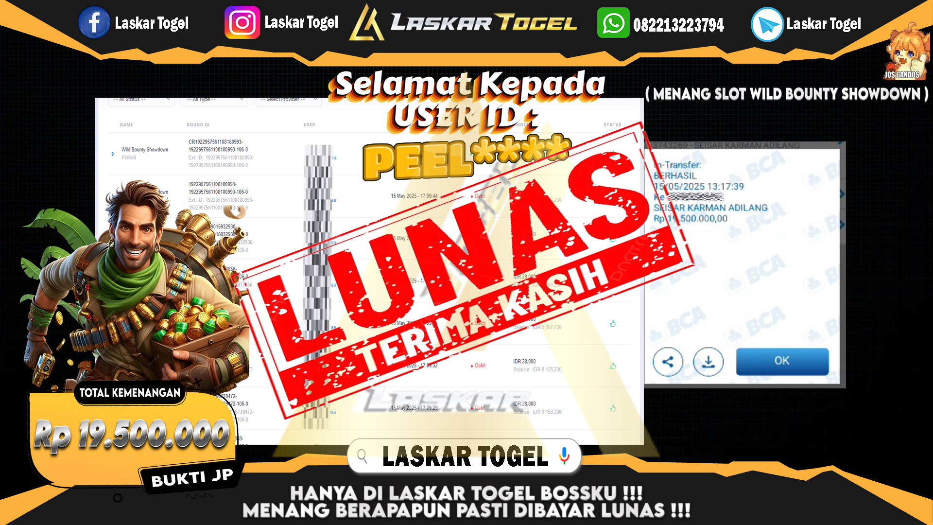 LASKARTOGEL-JACKPOT-SLOT-WILD-BOUNTY-SHOWDOWN-Rp.19.500.000