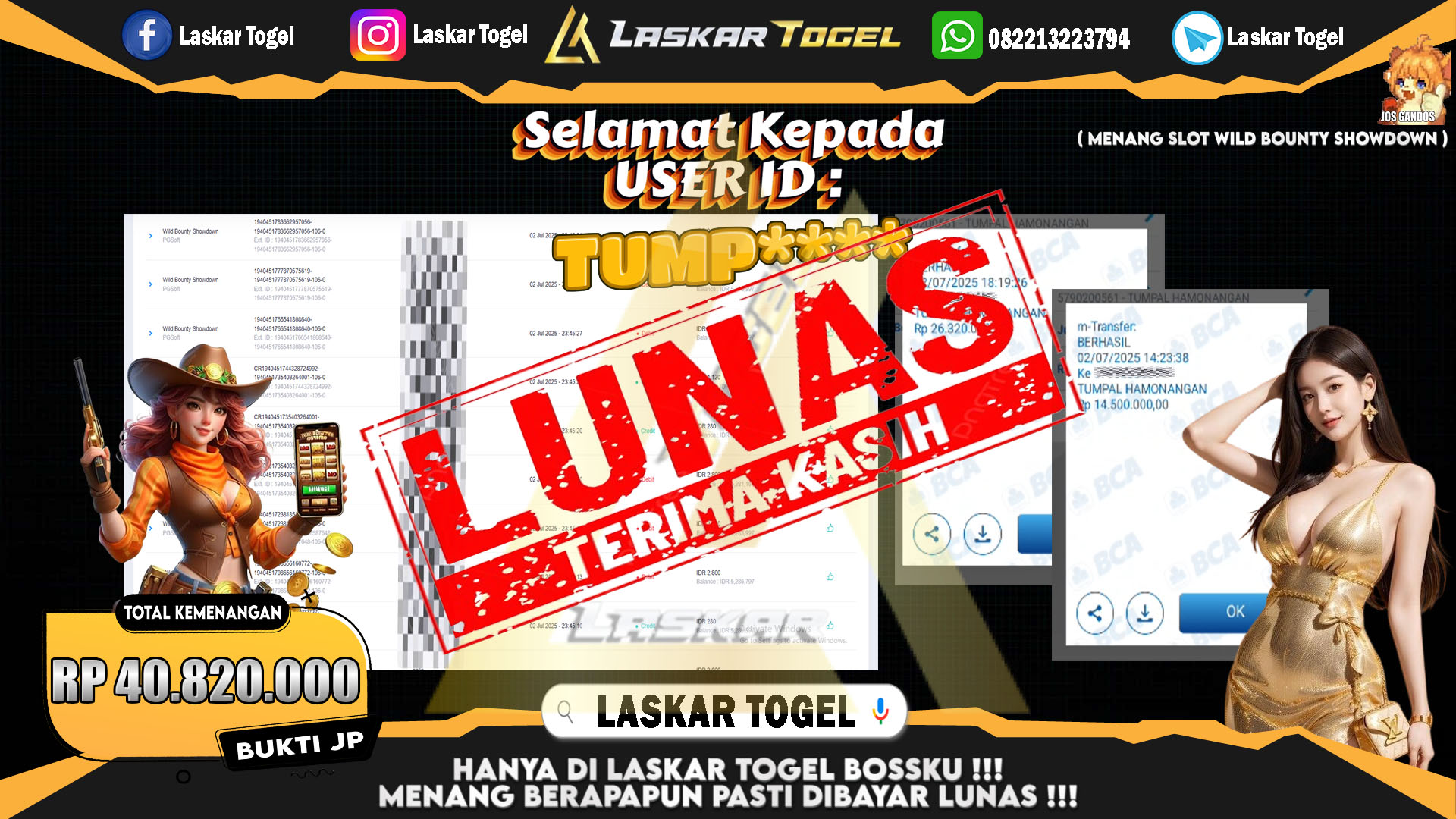 LASKARTOGEL-JACKPOT-SLOT-WILD-BOUNTY-SHOWDOWN-Rp.40.820.000